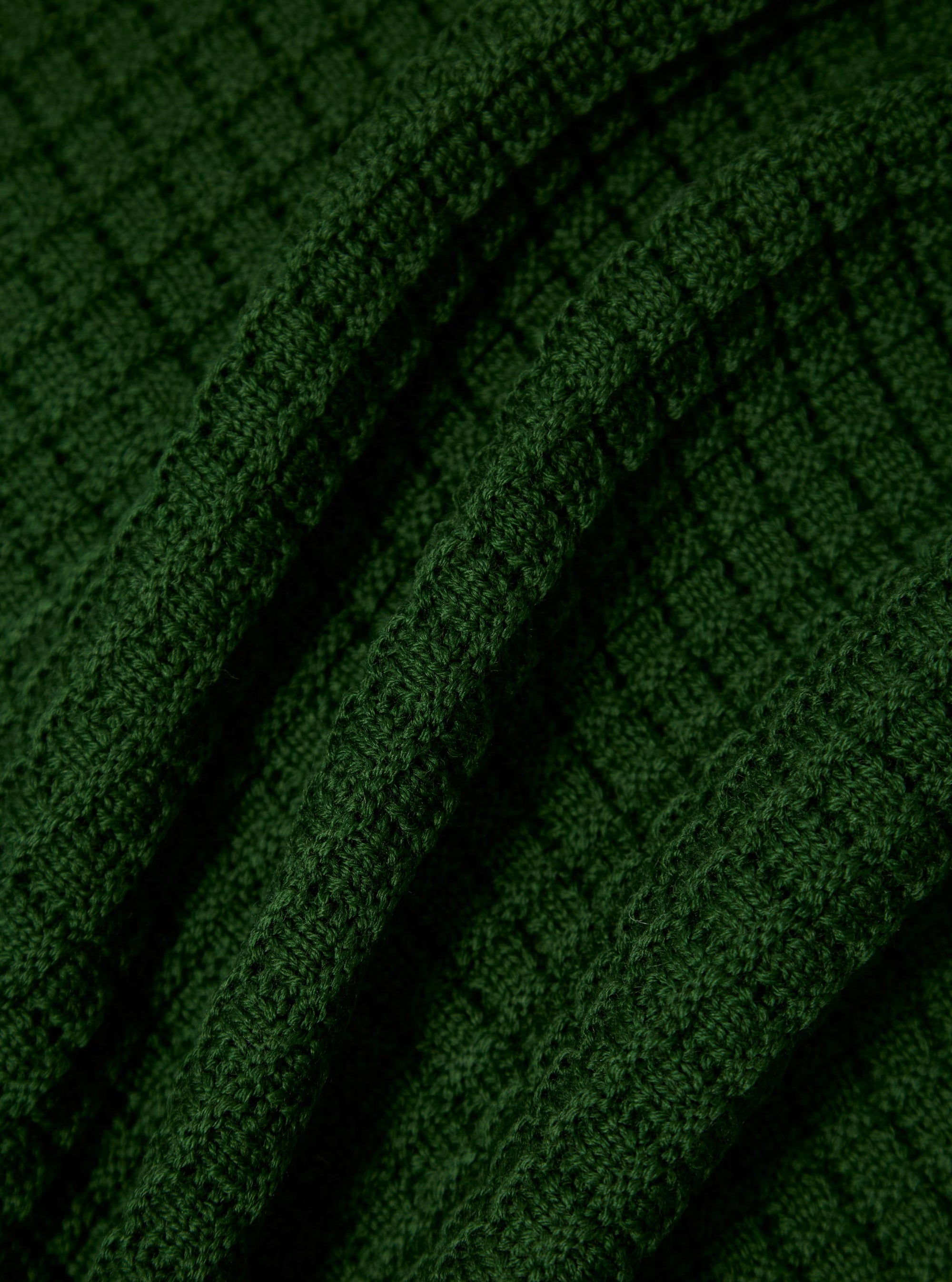 Green Textured Merino Knit Charlie Cardigan