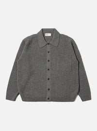 Grey Textured Merino Knit Charlie Cardigan
