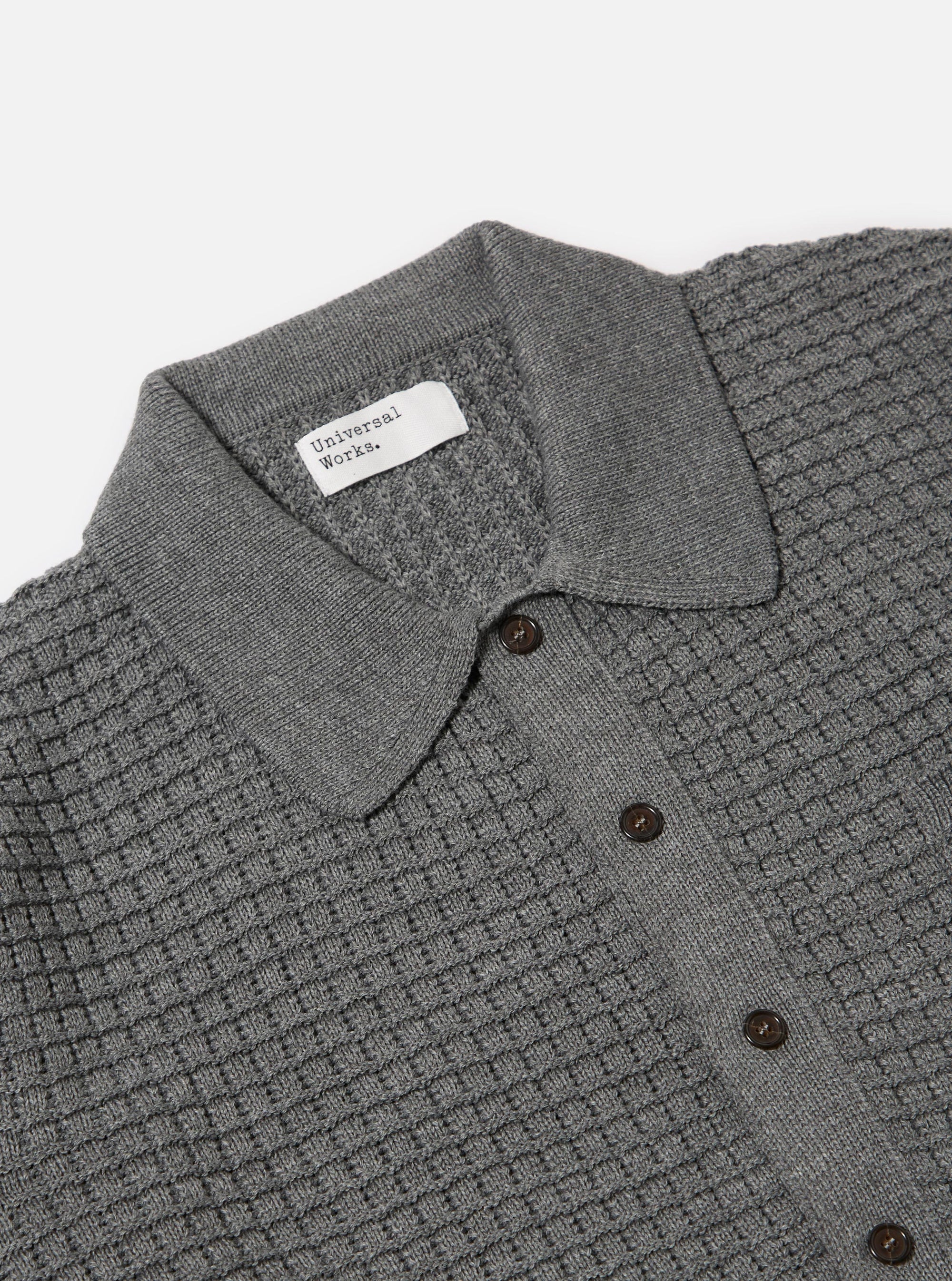 Grey Textured Merino Knit Charlie Cardigan