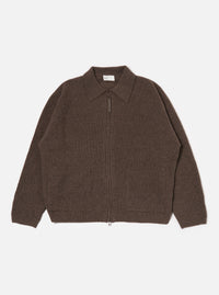 Brown Eco Wool Zip Cardigan