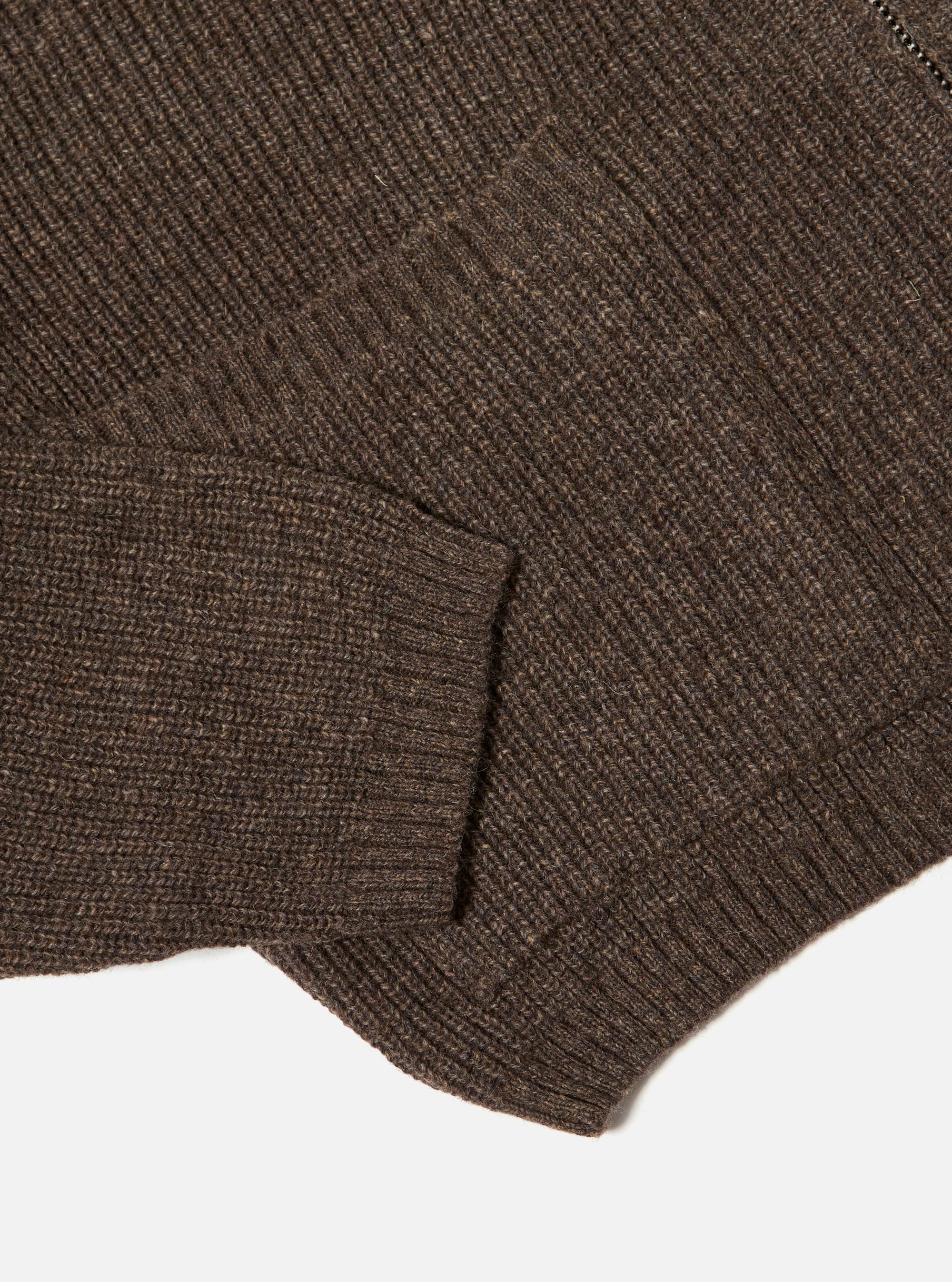 Brown Eco Wool Zip Cardigan