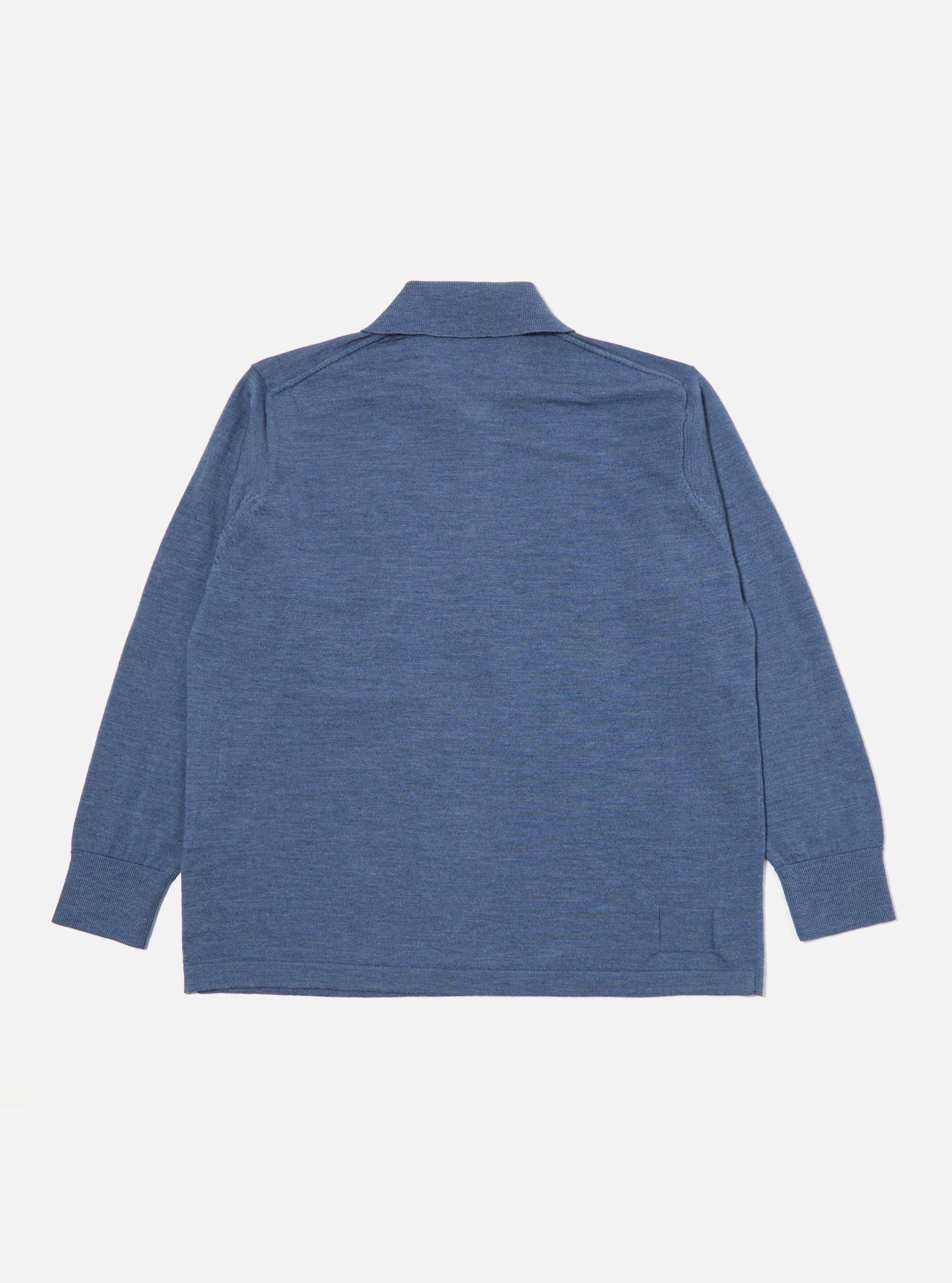 Airforce Blue Merino L/S Pullover Knit Shirt