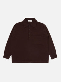 Brown Merino L/S Pullover Knit Shirt