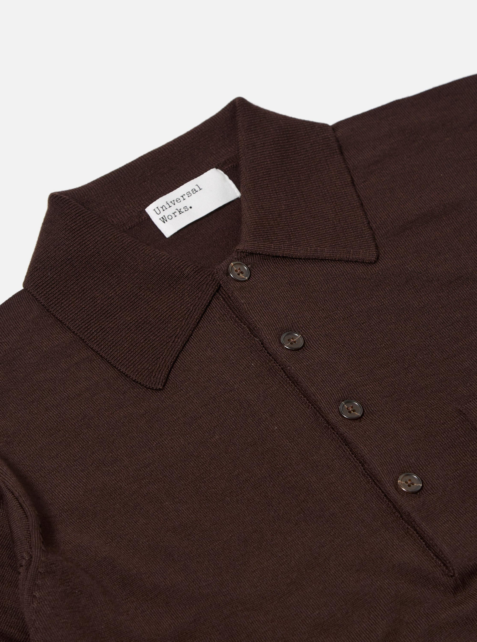 Brown Merino L/S Pullover Knit Shirt