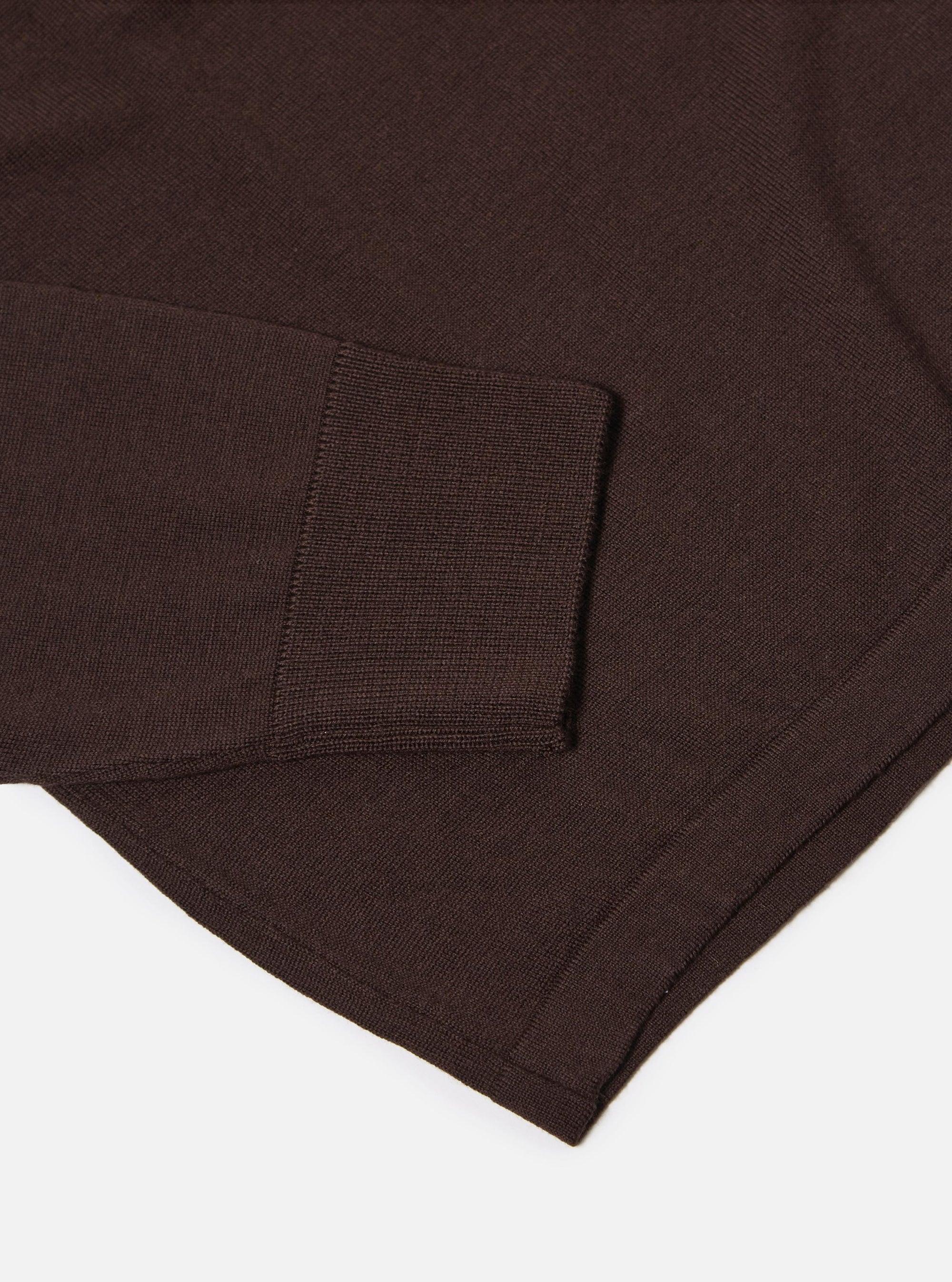 Brown Merino L/S Pullover Knit Shirt