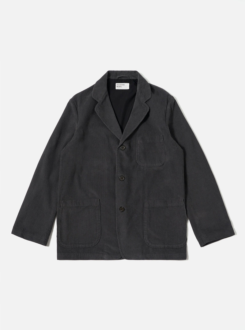 Charcoal Cord Three Button Jacket
