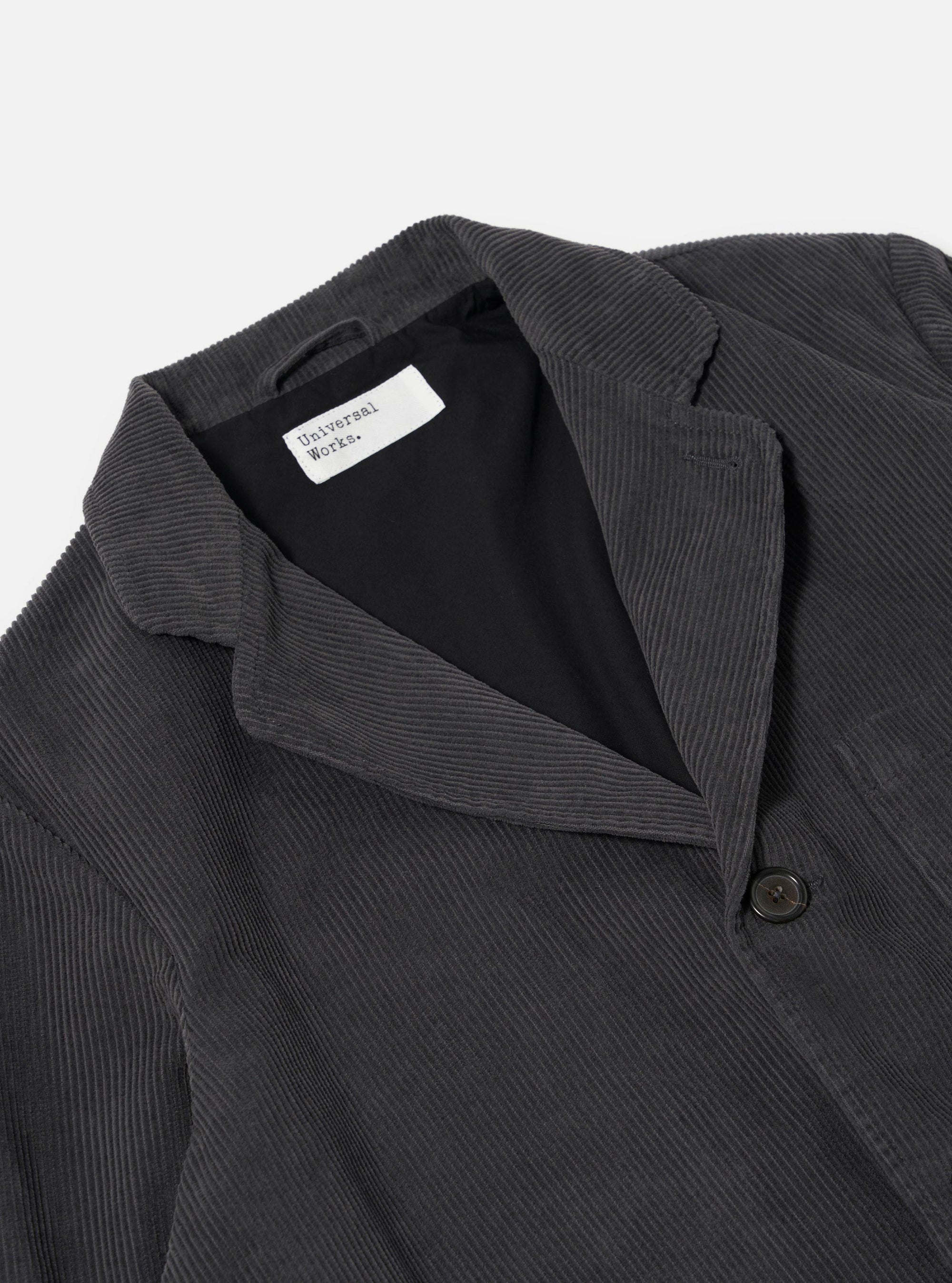 Charcoal Cord Three Button Jacket