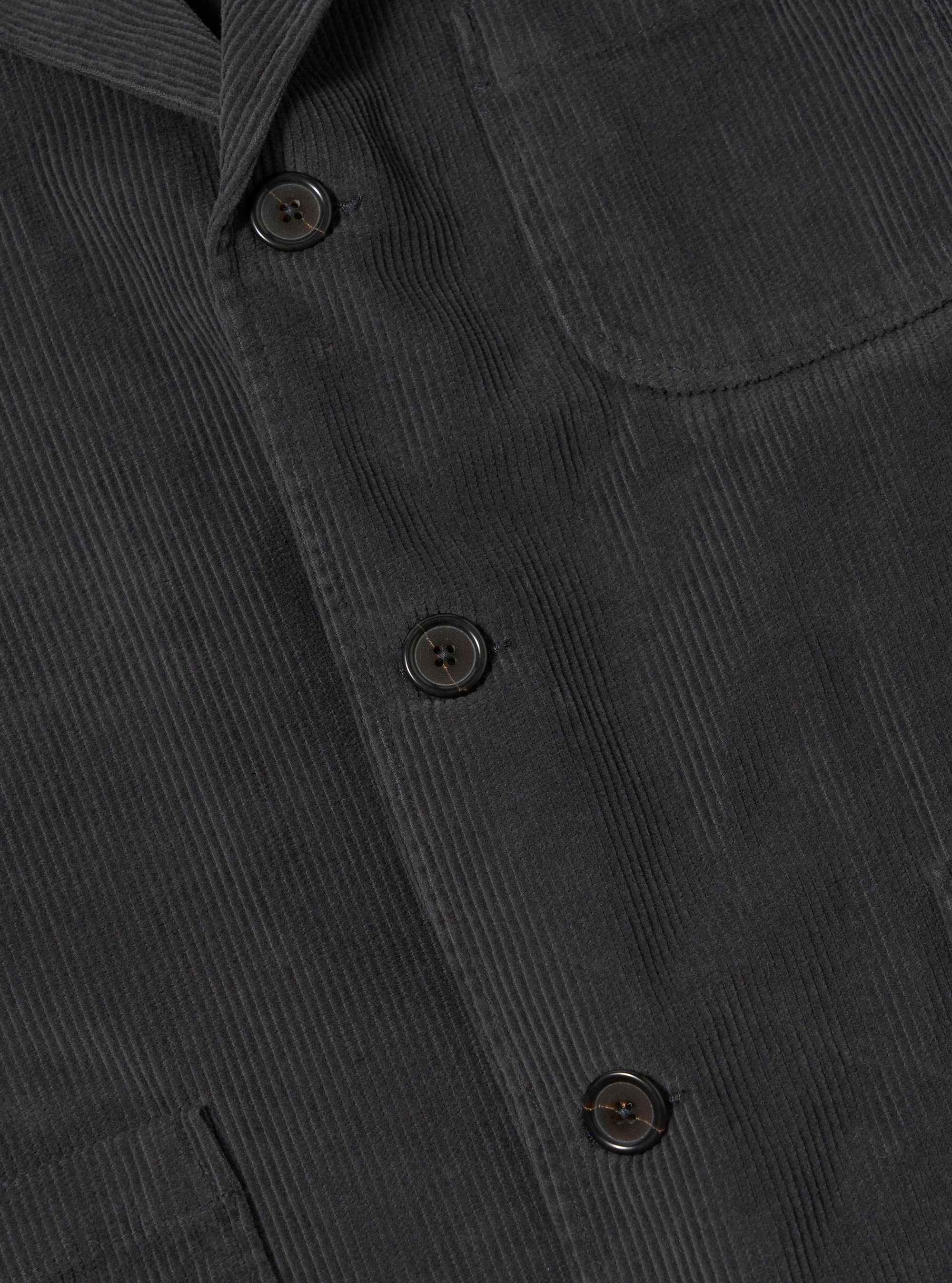 Charcoal Cord Three Button Jacket