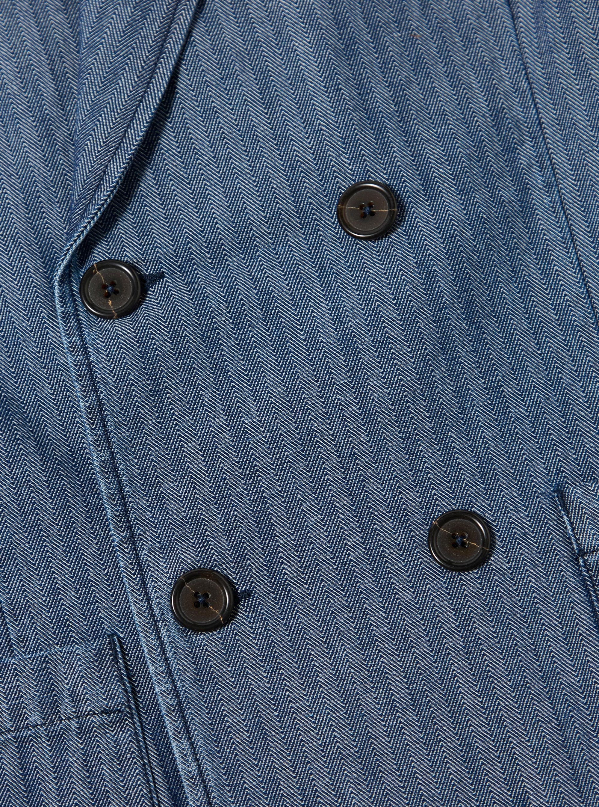 Indigo Denim Herringbone Manor Jacket