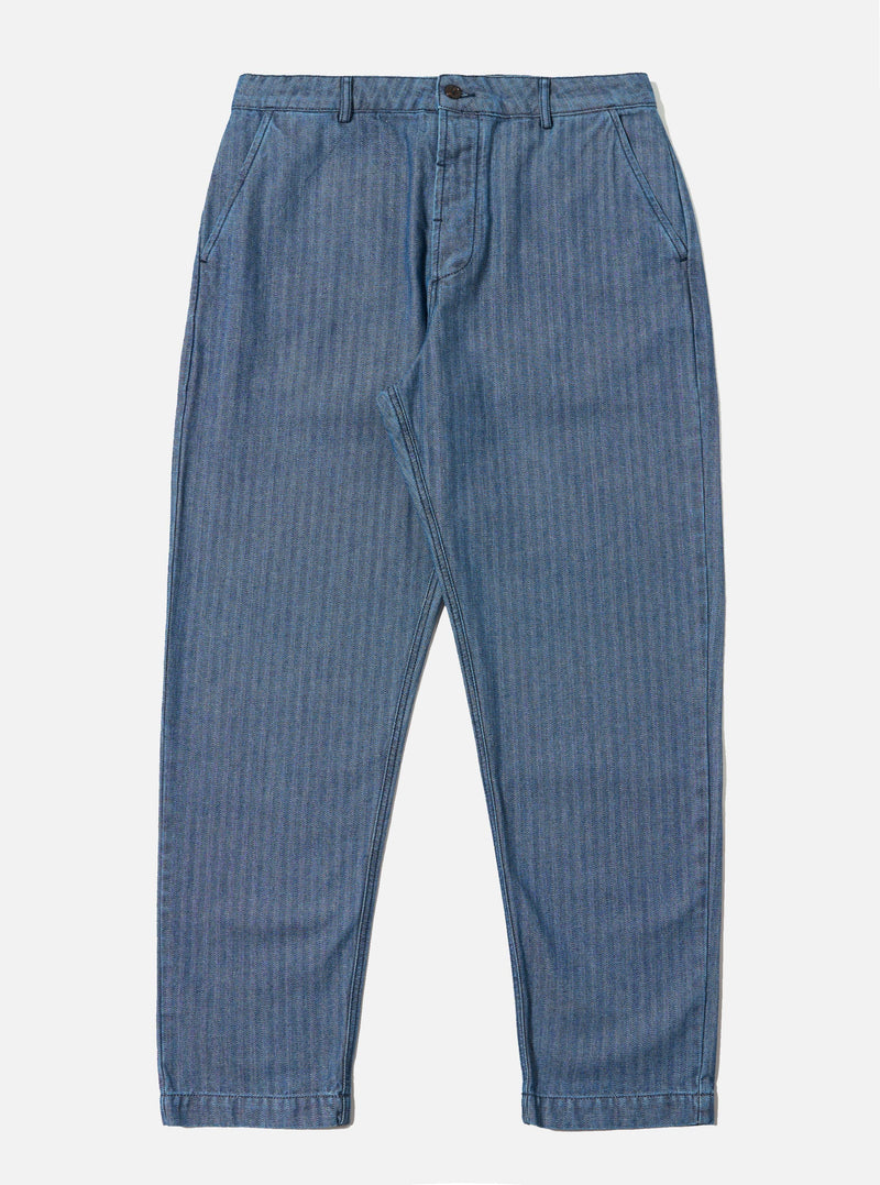 Indigo Denim Herringbone Military Chino