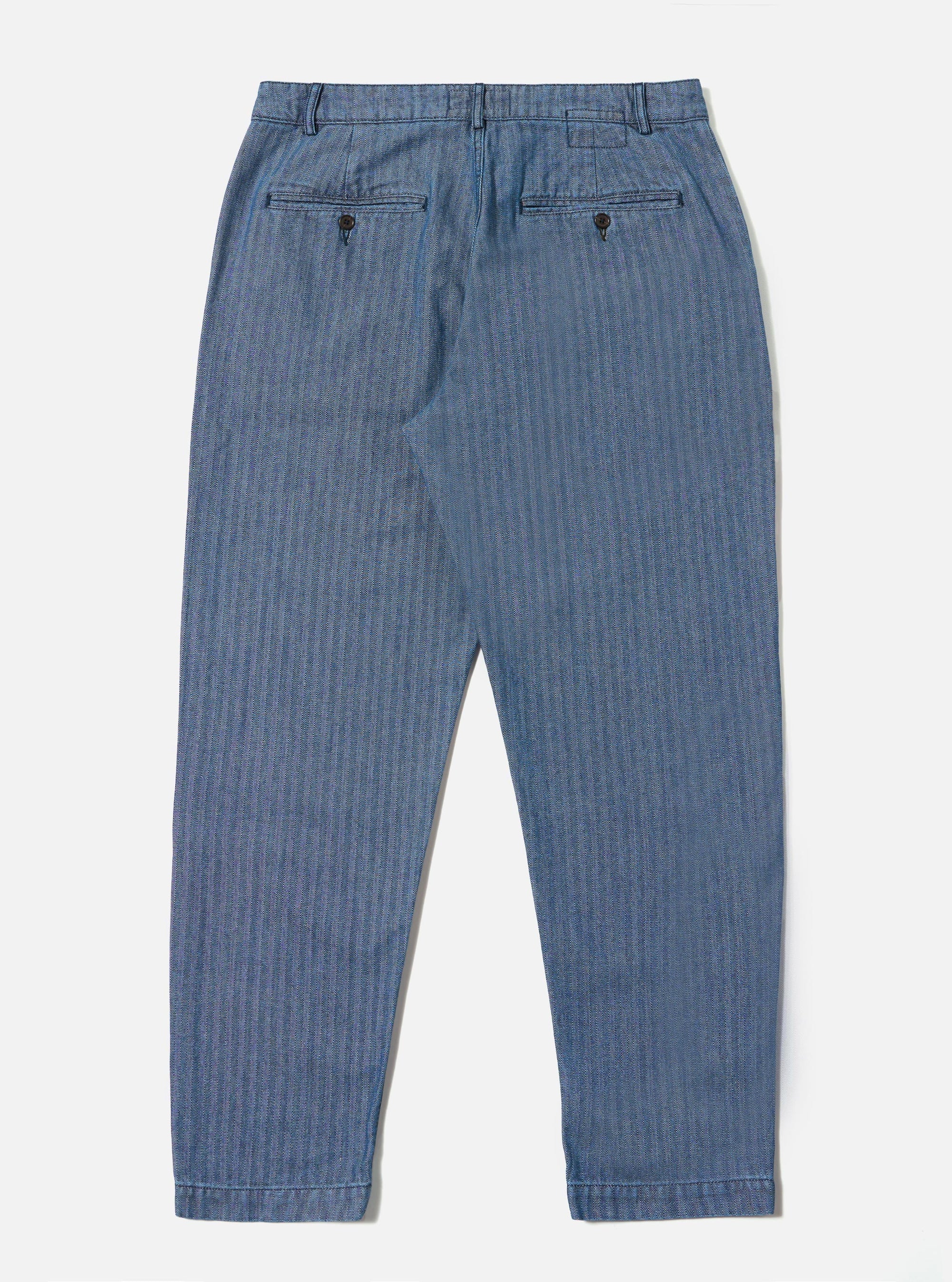 Indigo Denim Herringbone Military Chino