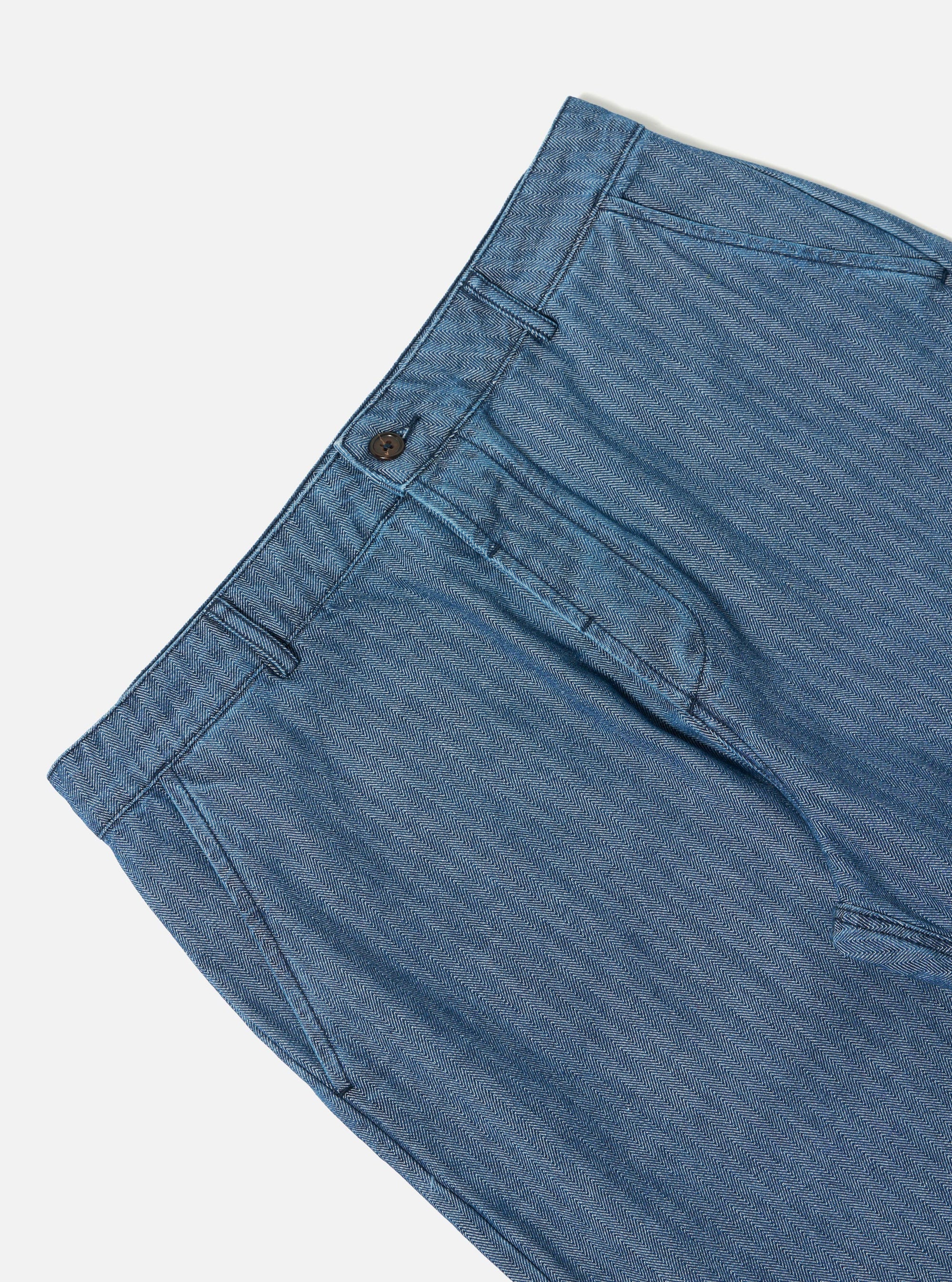 Indigo Denim Herringbone Military Chino