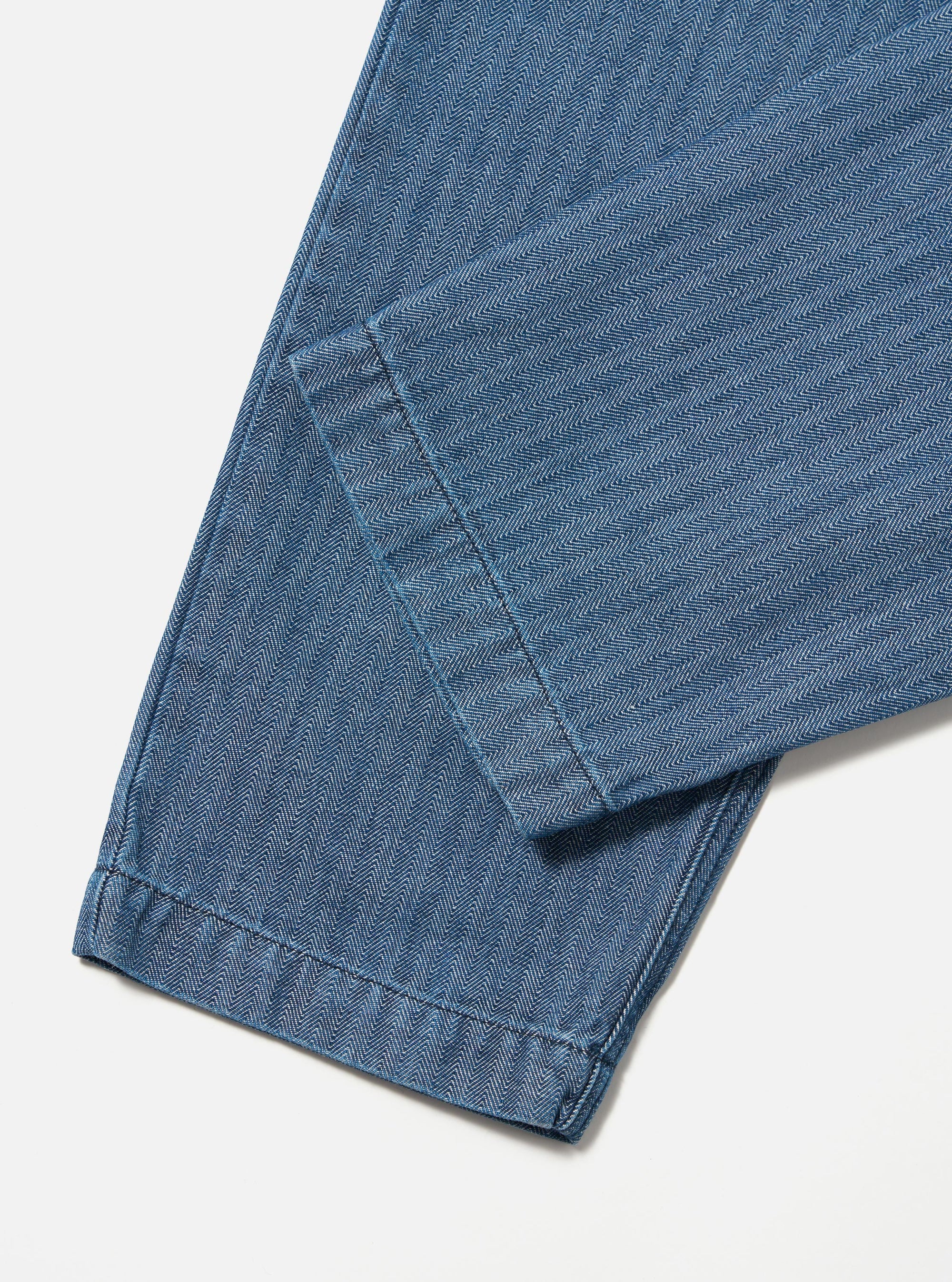 Indigo Denim Herringbone Military Chino