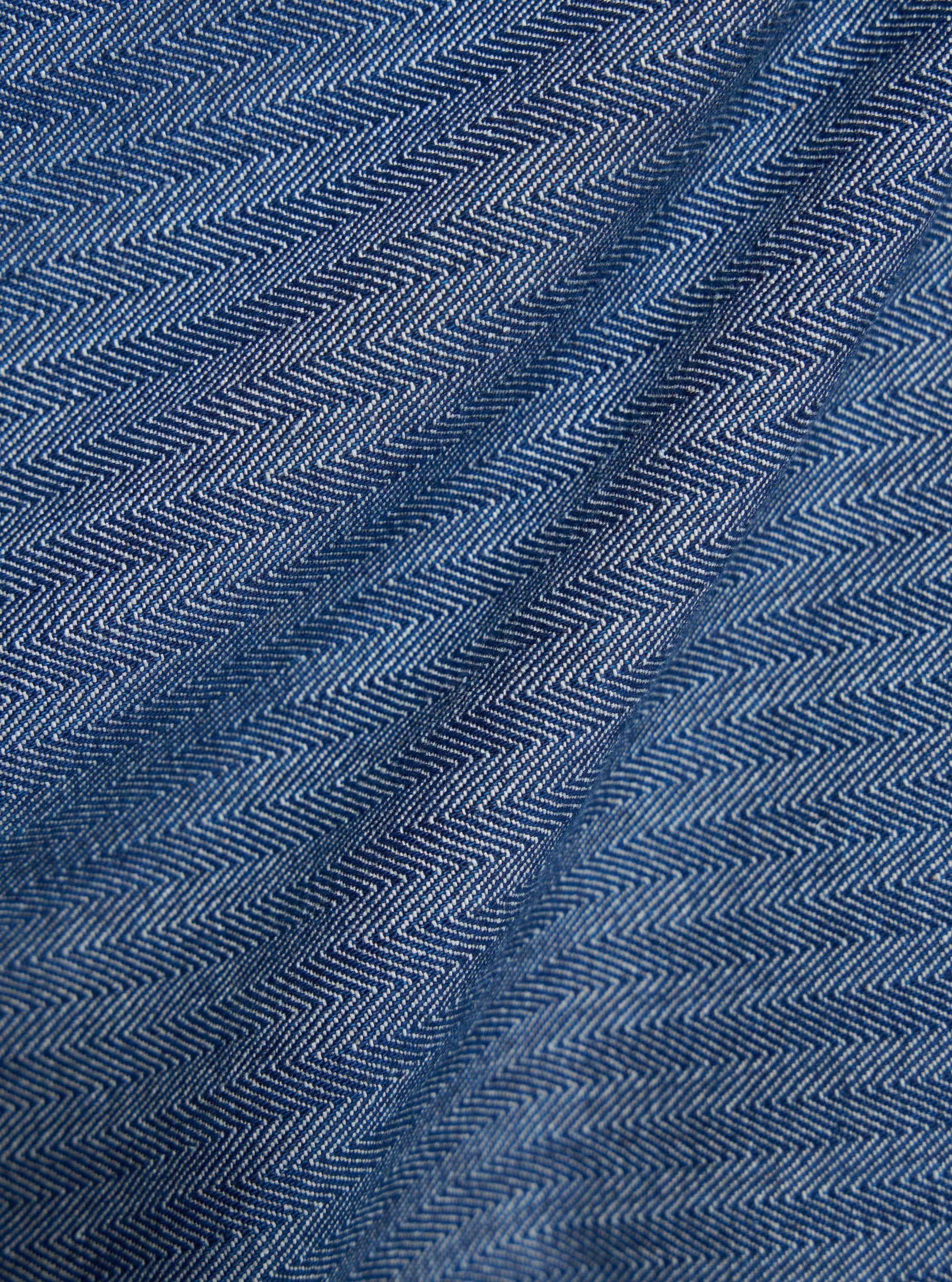 Indigo Denim Herringbone Military Chino