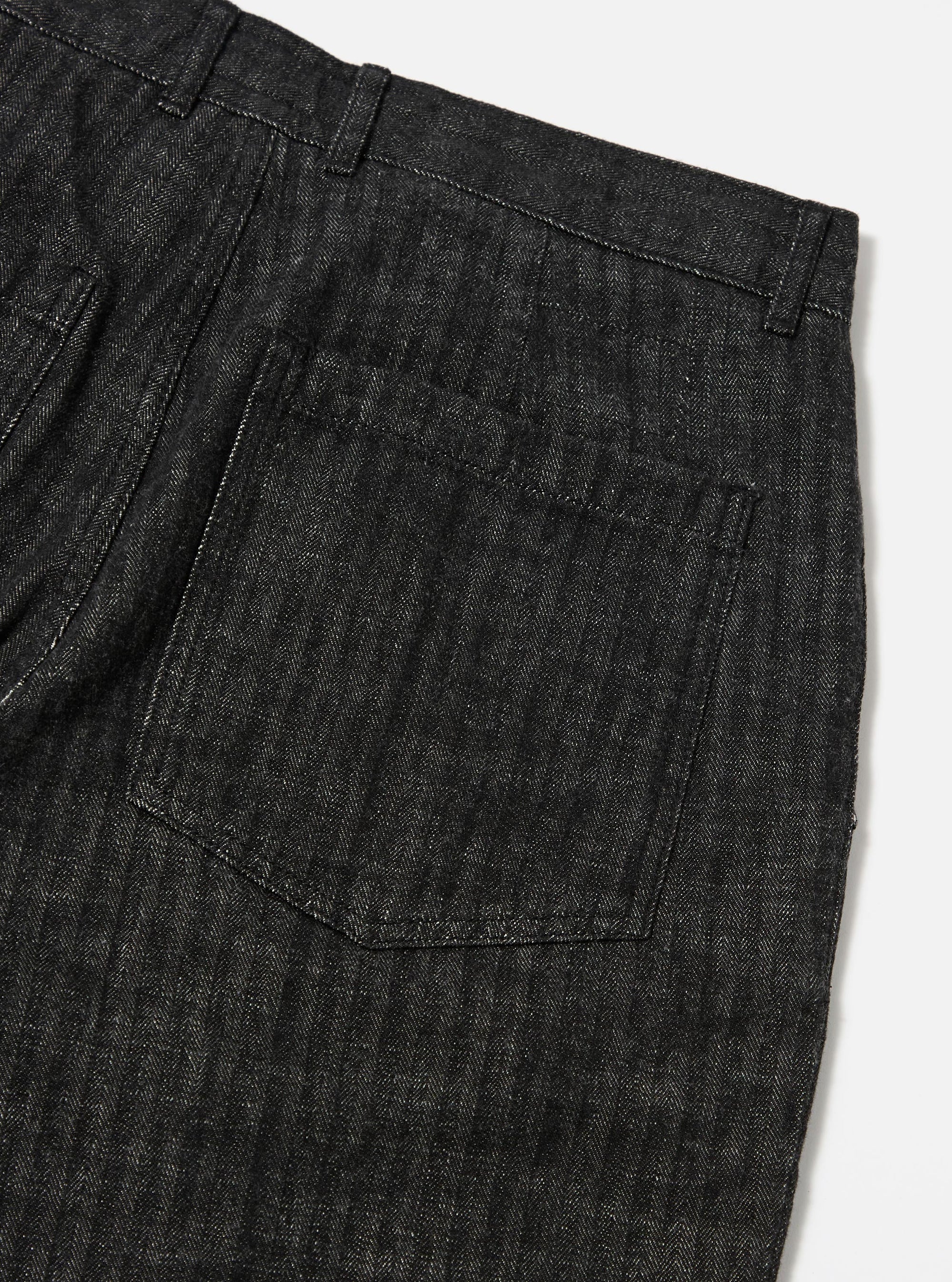 Black Cotton Denim Duke Pant