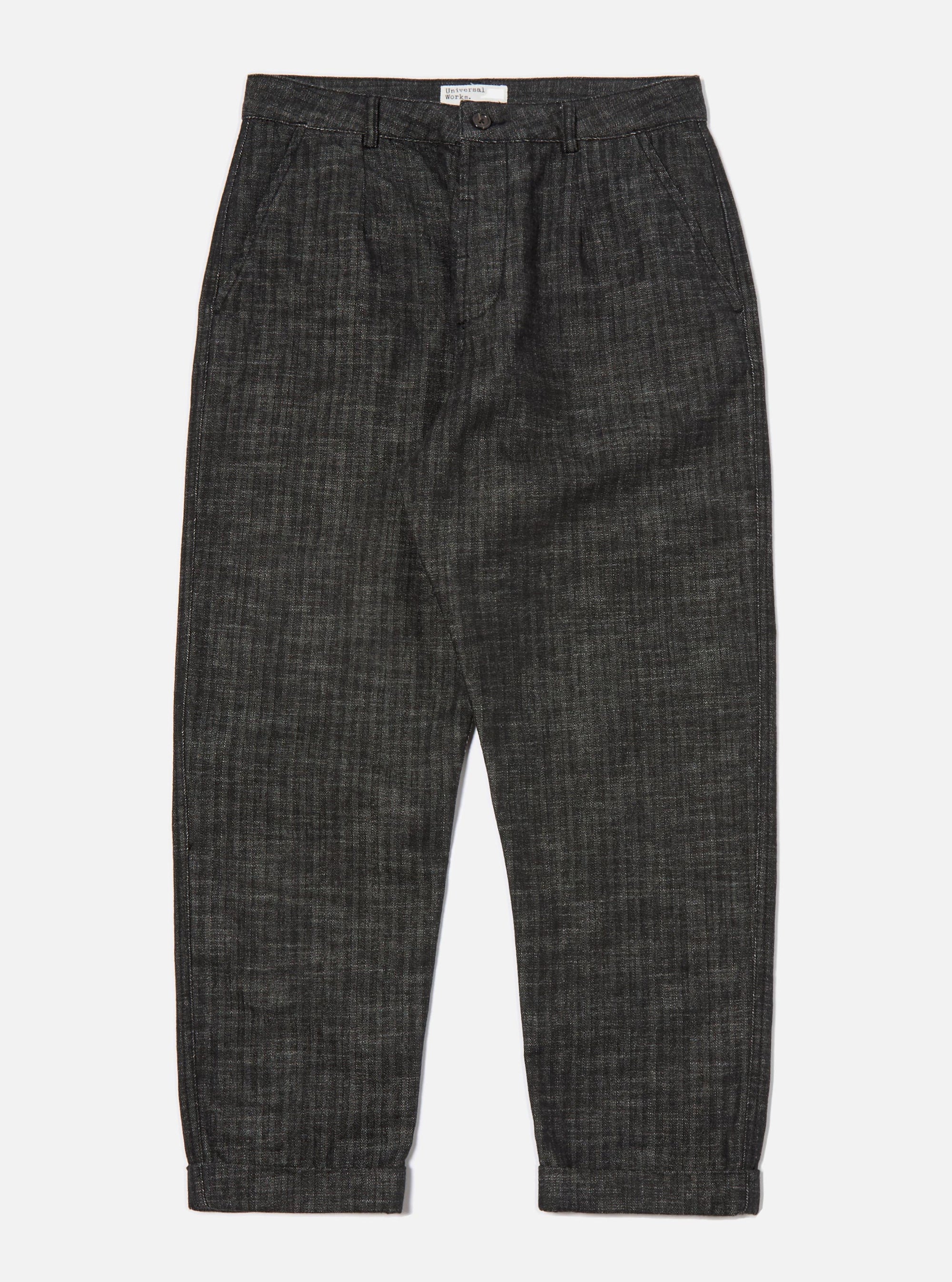 Black Cotton Denim Super Chino