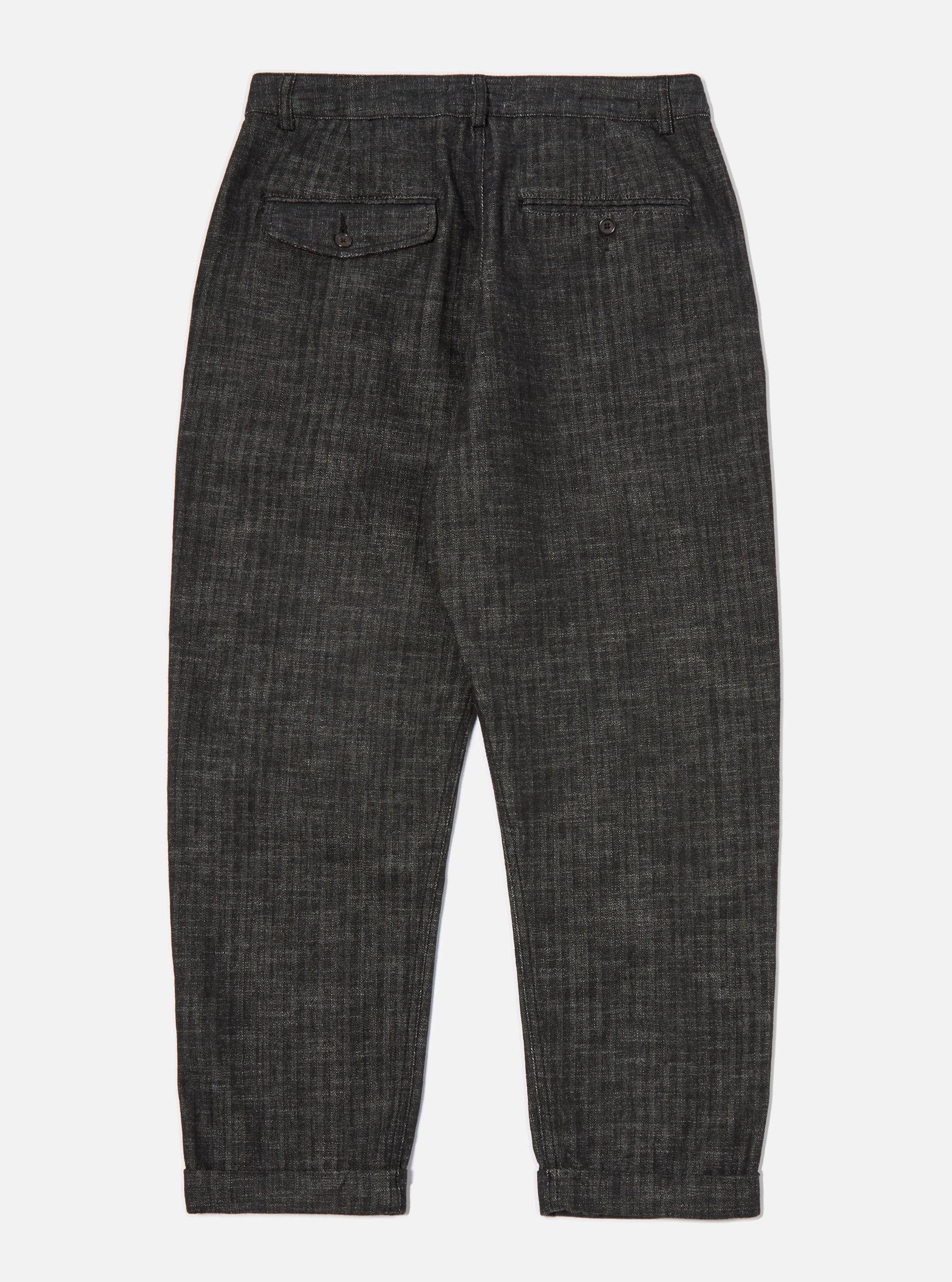 Black Cotton Denim Super Chino