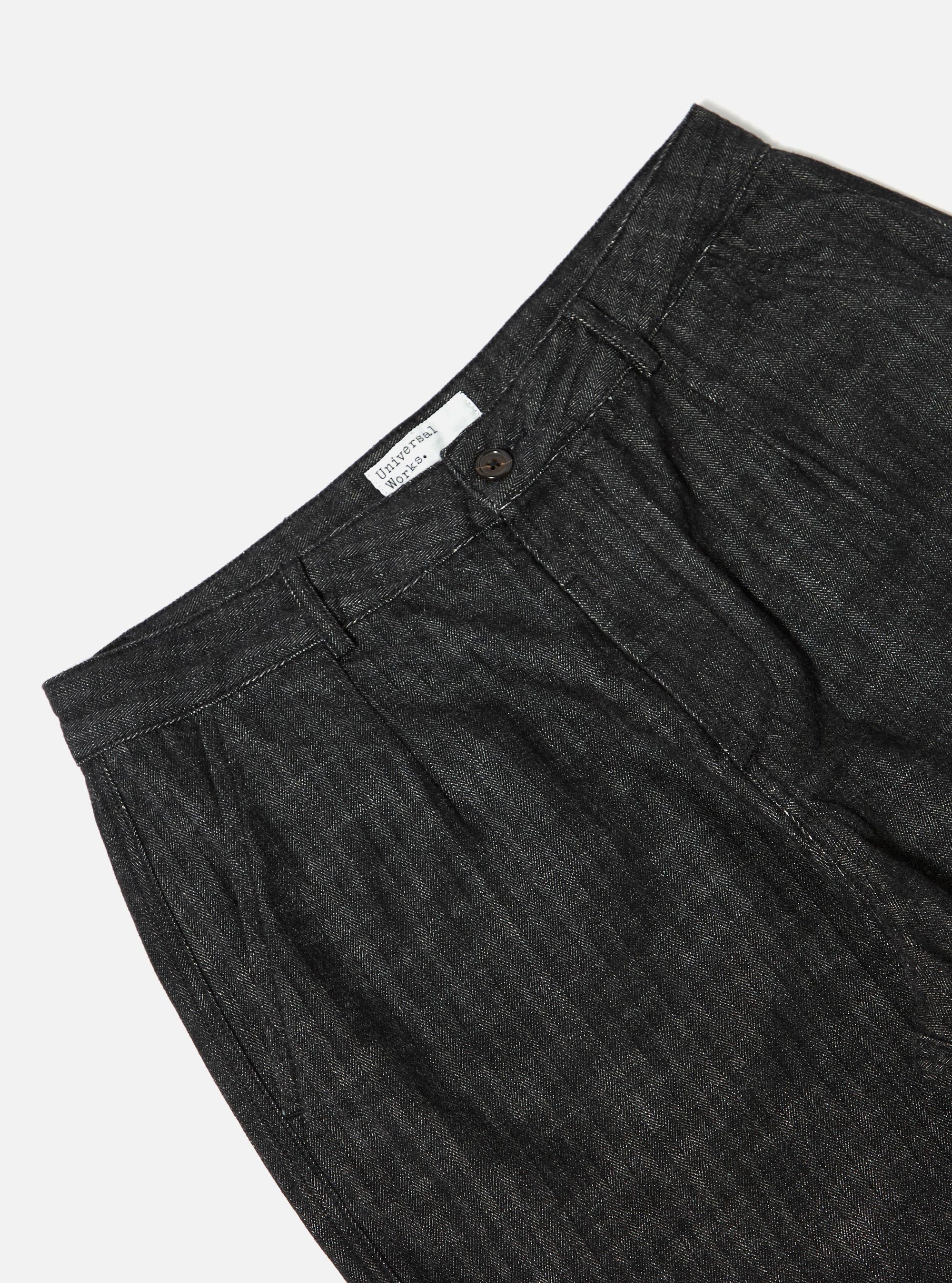 Black Cotton Denim Super Chino