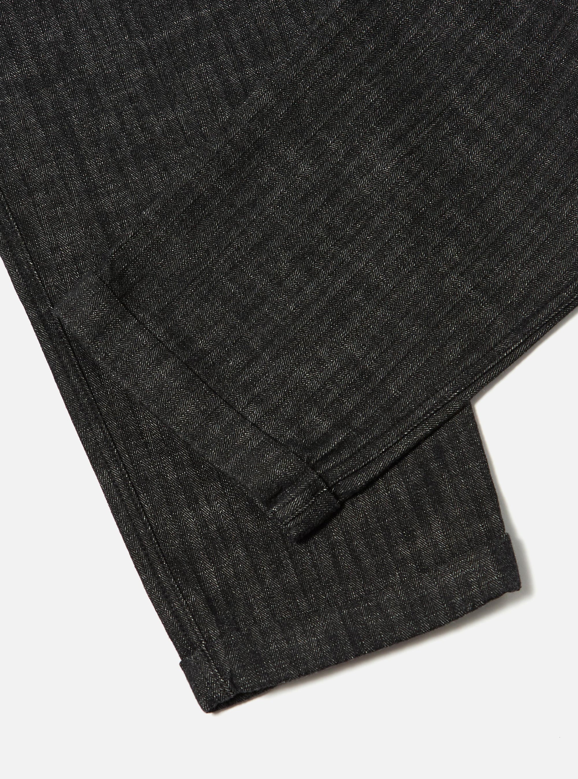 Black Cotton Denim Super Chino