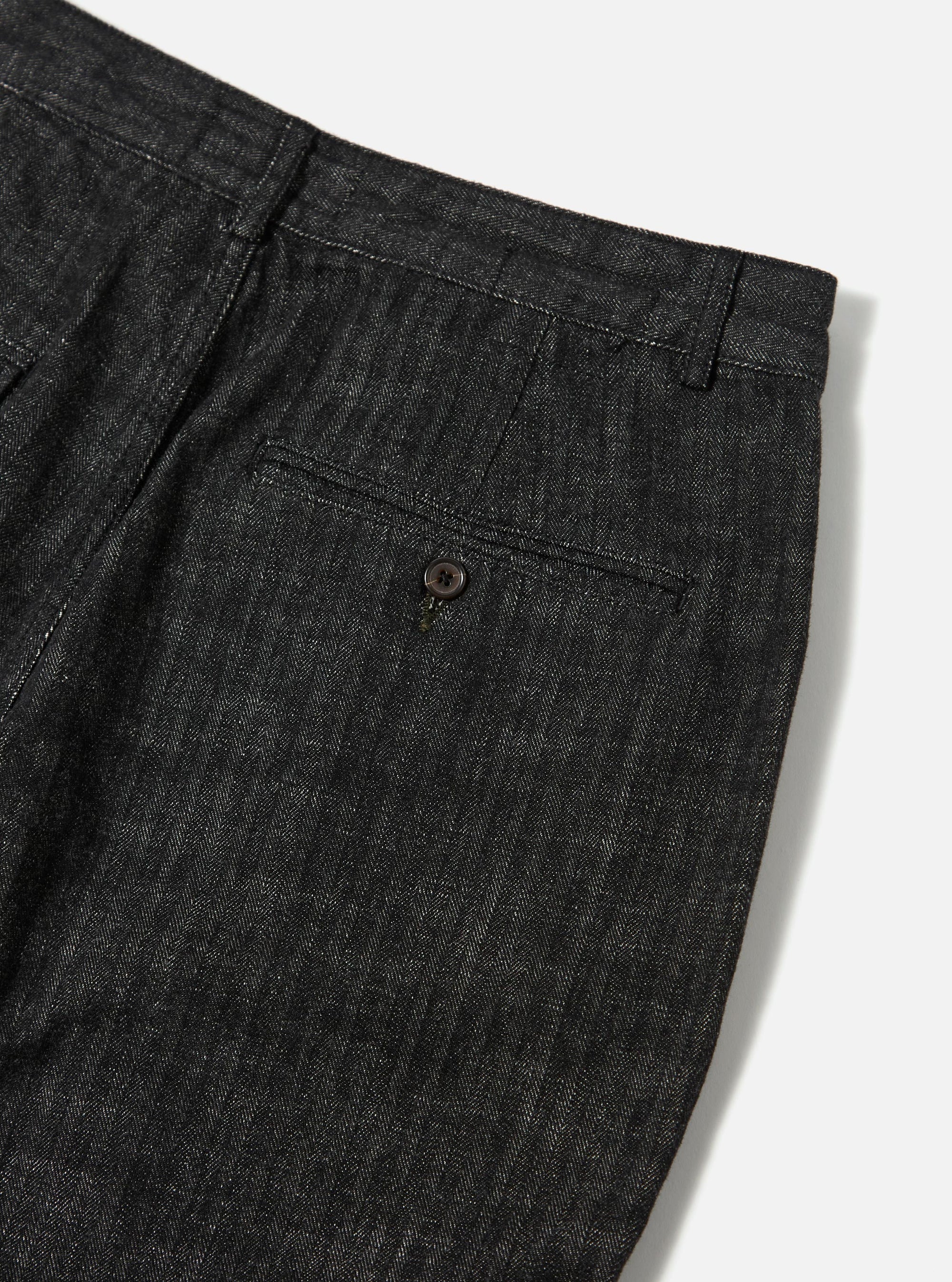 Black Cotton Denim Super Chino