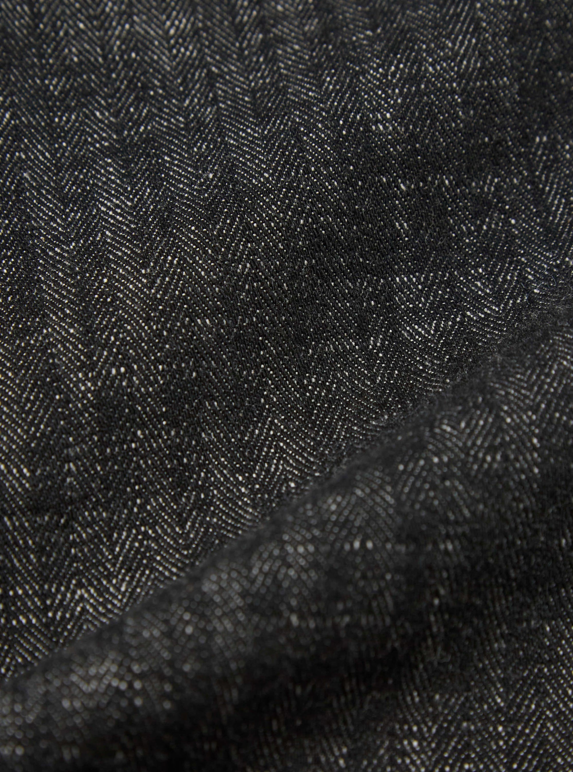 Black Cotton Denim Super Chino