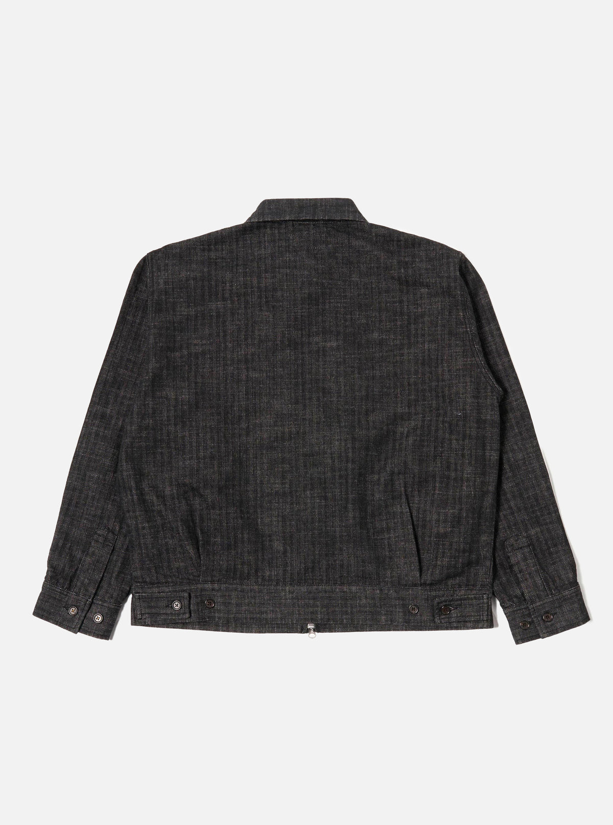 Black Cotton Denim Rose Bowl Jacket