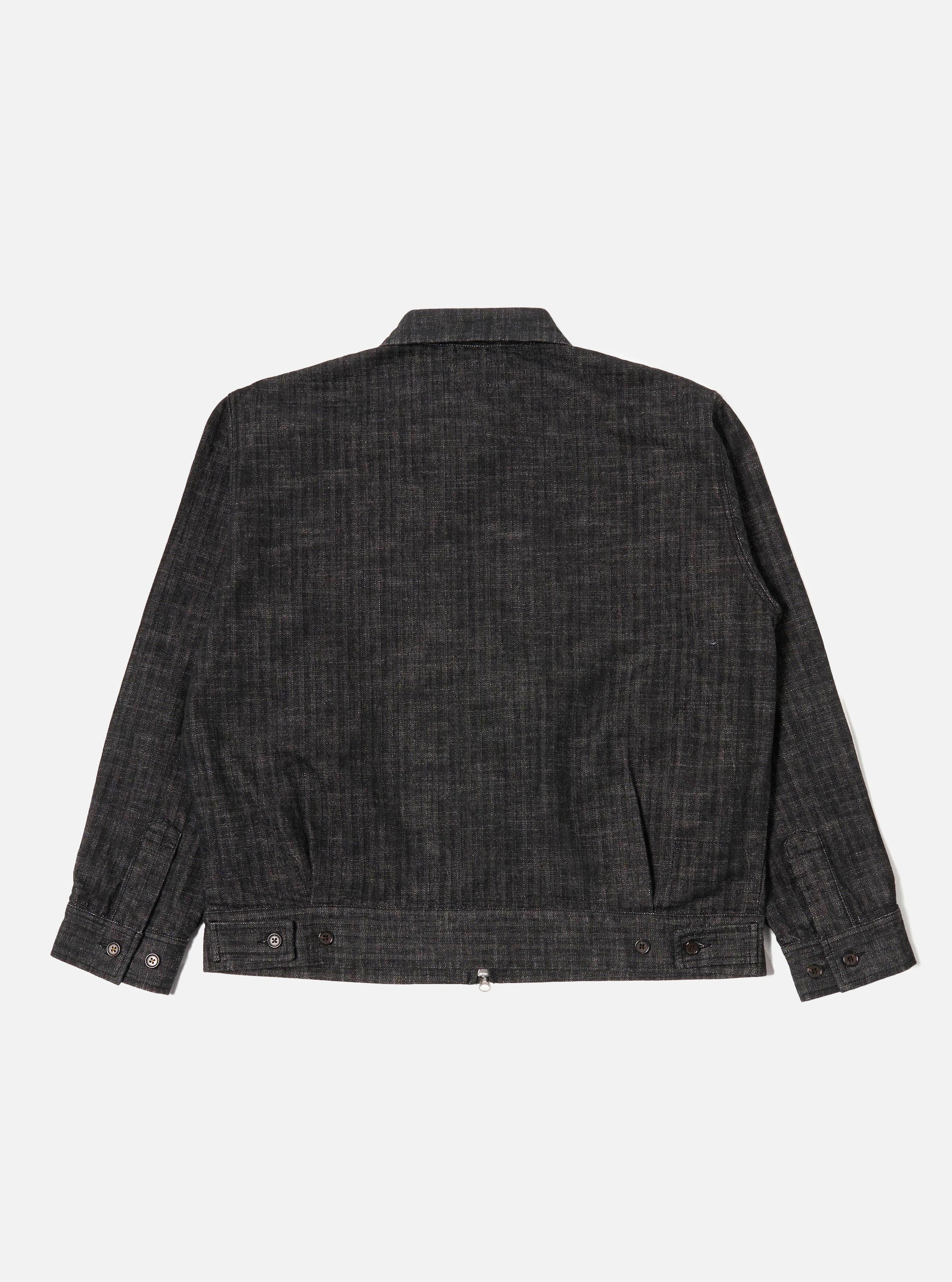 Black Cotton Denim Rose Bowl Jacket