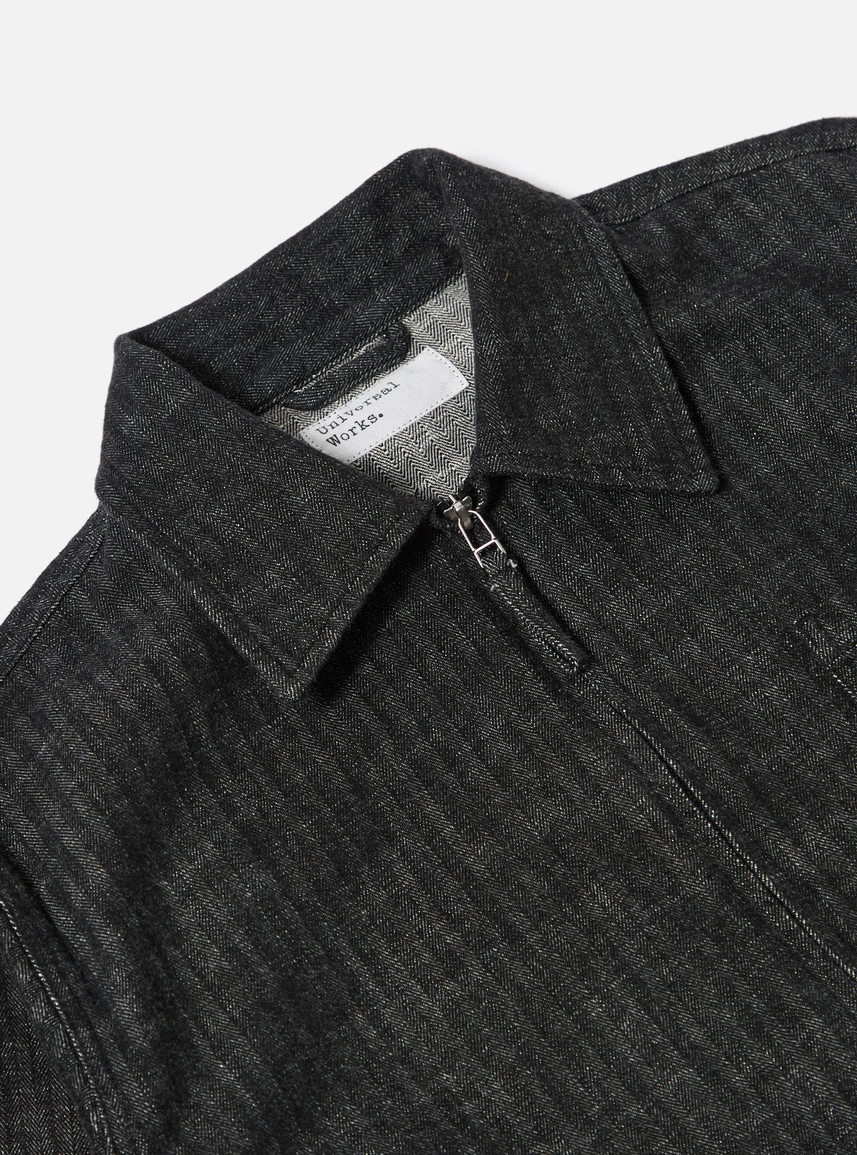 Black Cotton Denim Rose Bowl Jacket