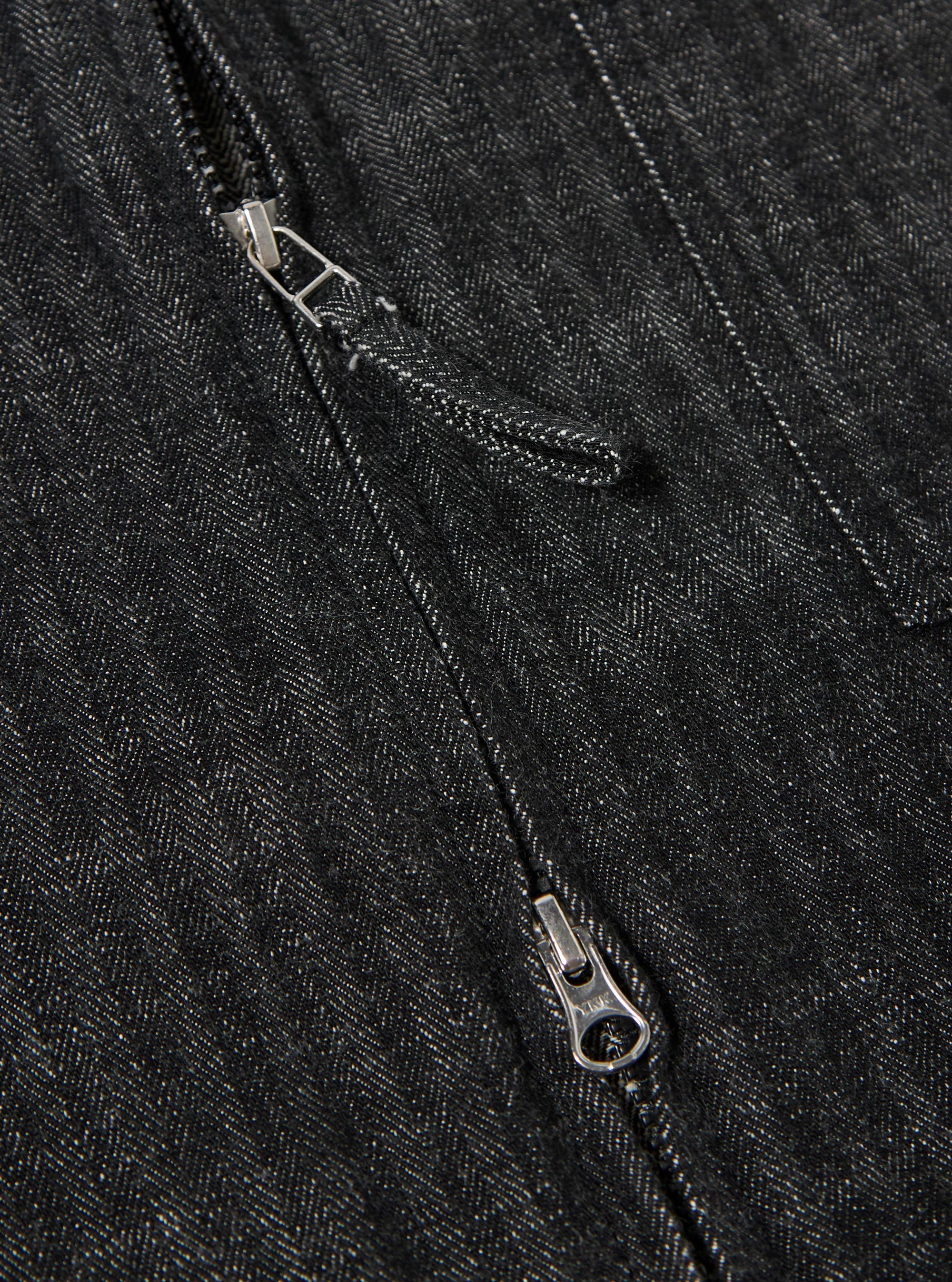 Black Cotton Denim Rose Bowl Jacket