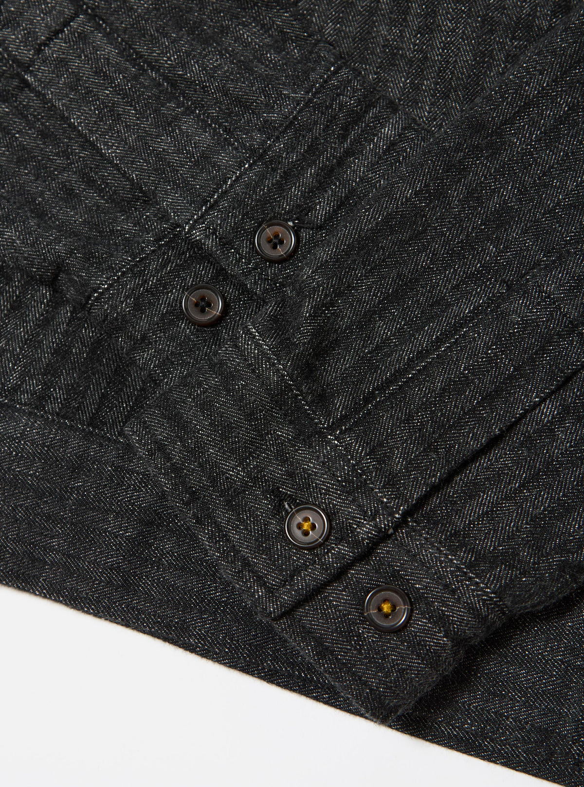 Black Cotton Denim Rose Bowl Jacket