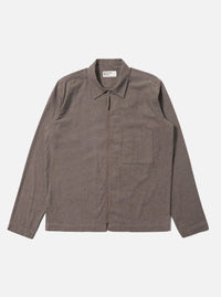 Brown Brushed Flannel Zip Shirt