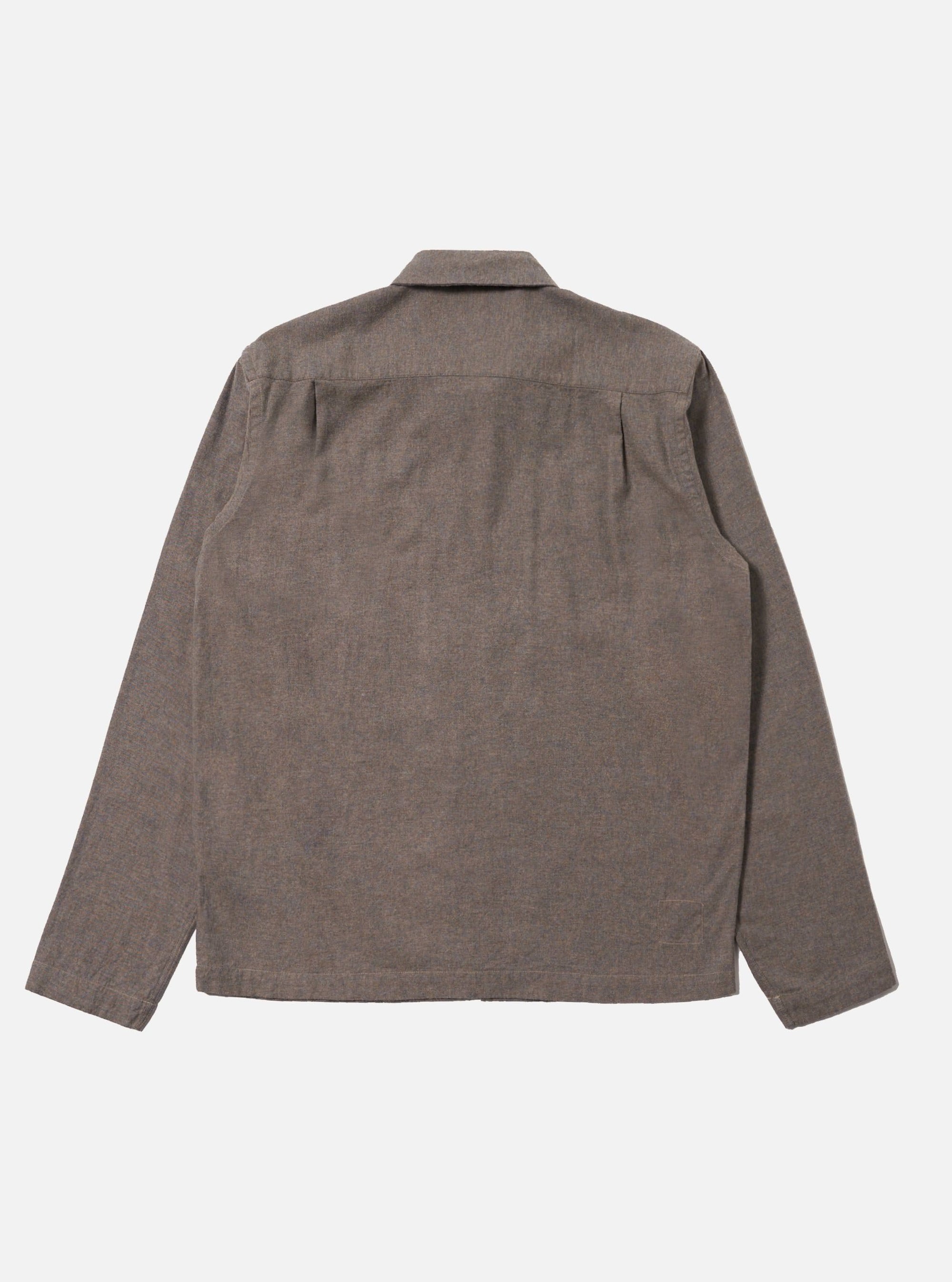 Brown Brushed Flannel Zip Shirt