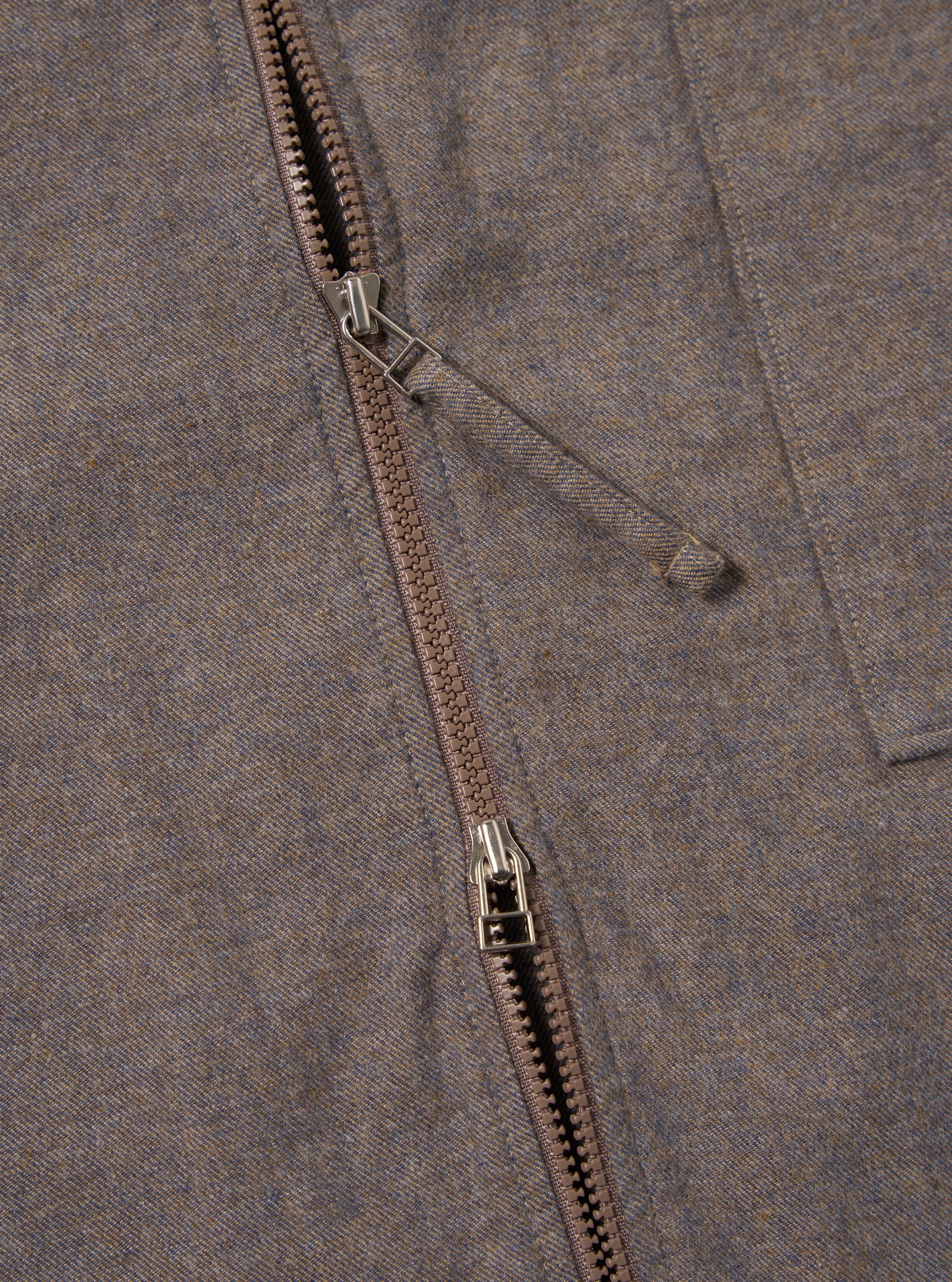 Brown Brushed Flannel Zip Shirt