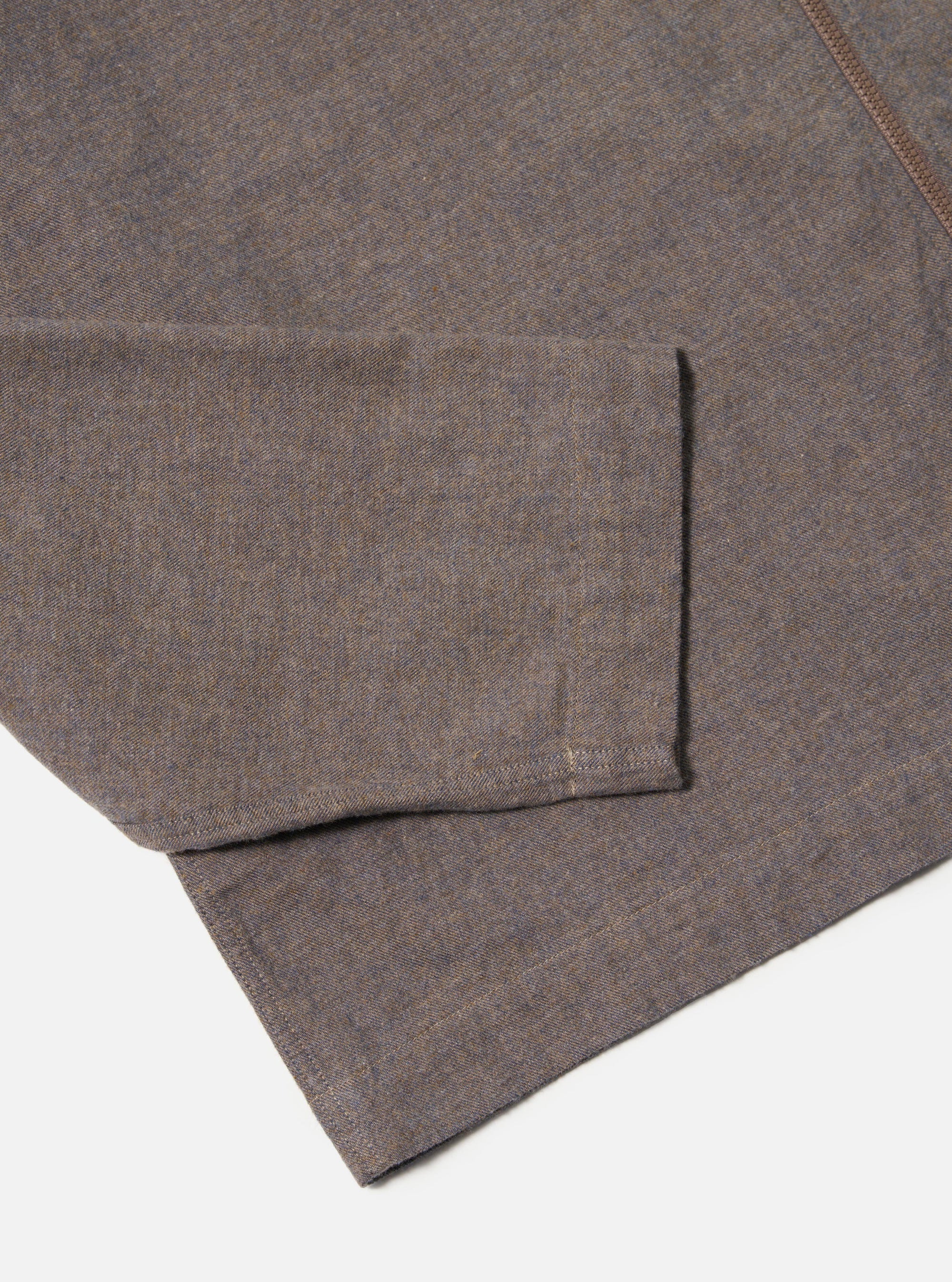 Brown Brushed Flannel Zip Shirt