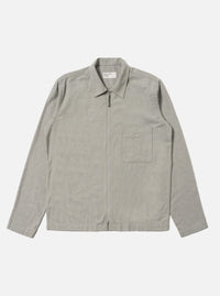 Grey Brushed Flannel Zip Shirt