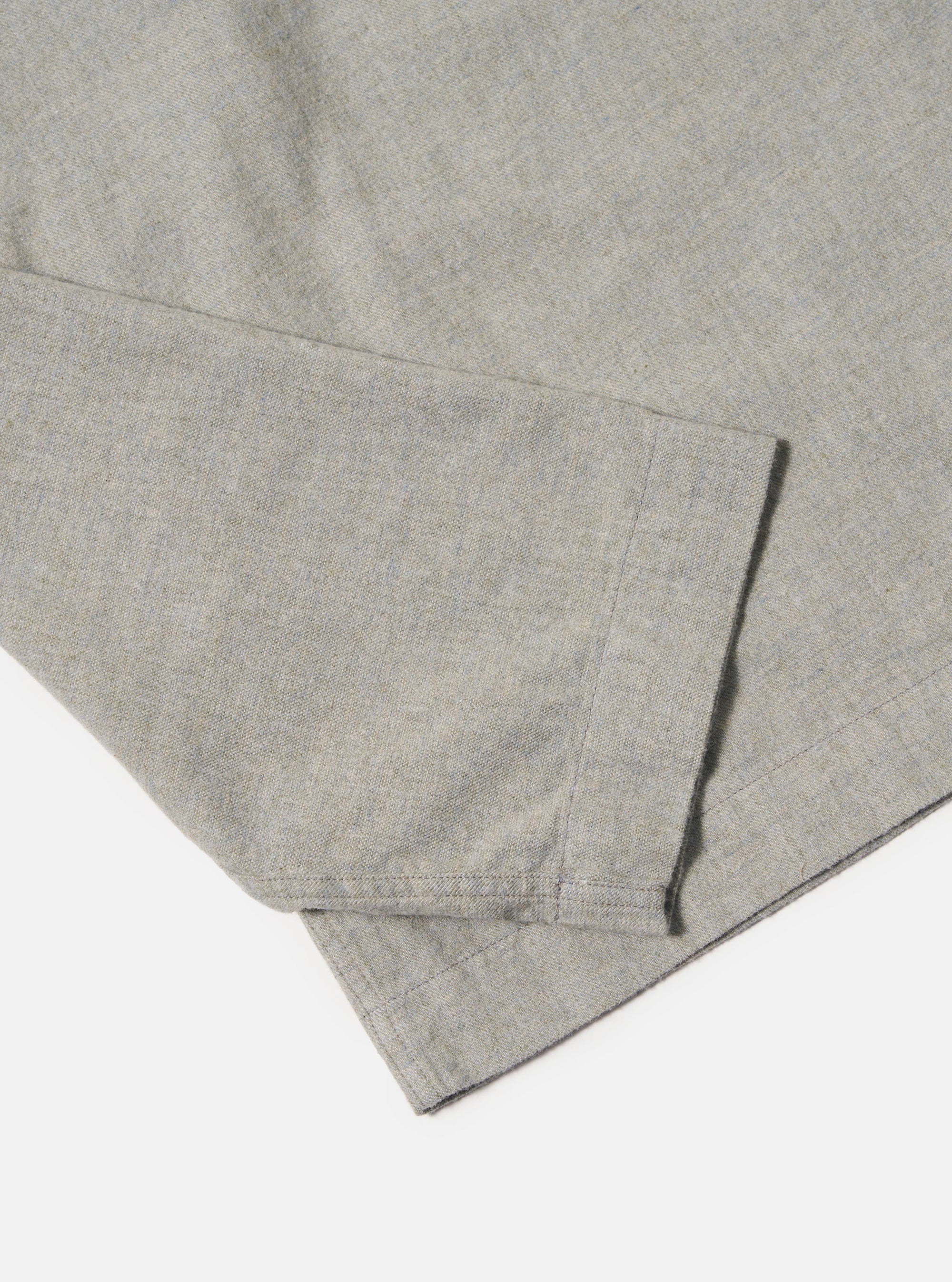 Grey Brushed Flannel Zip Shirt