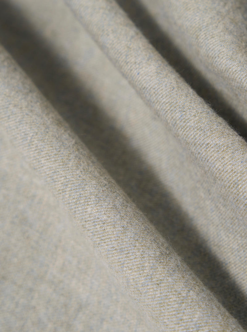 Grey Brushed Flannel Zip Shirt