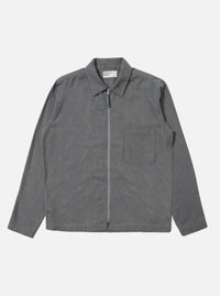 Navy Brushed Flannel Zip Shirt