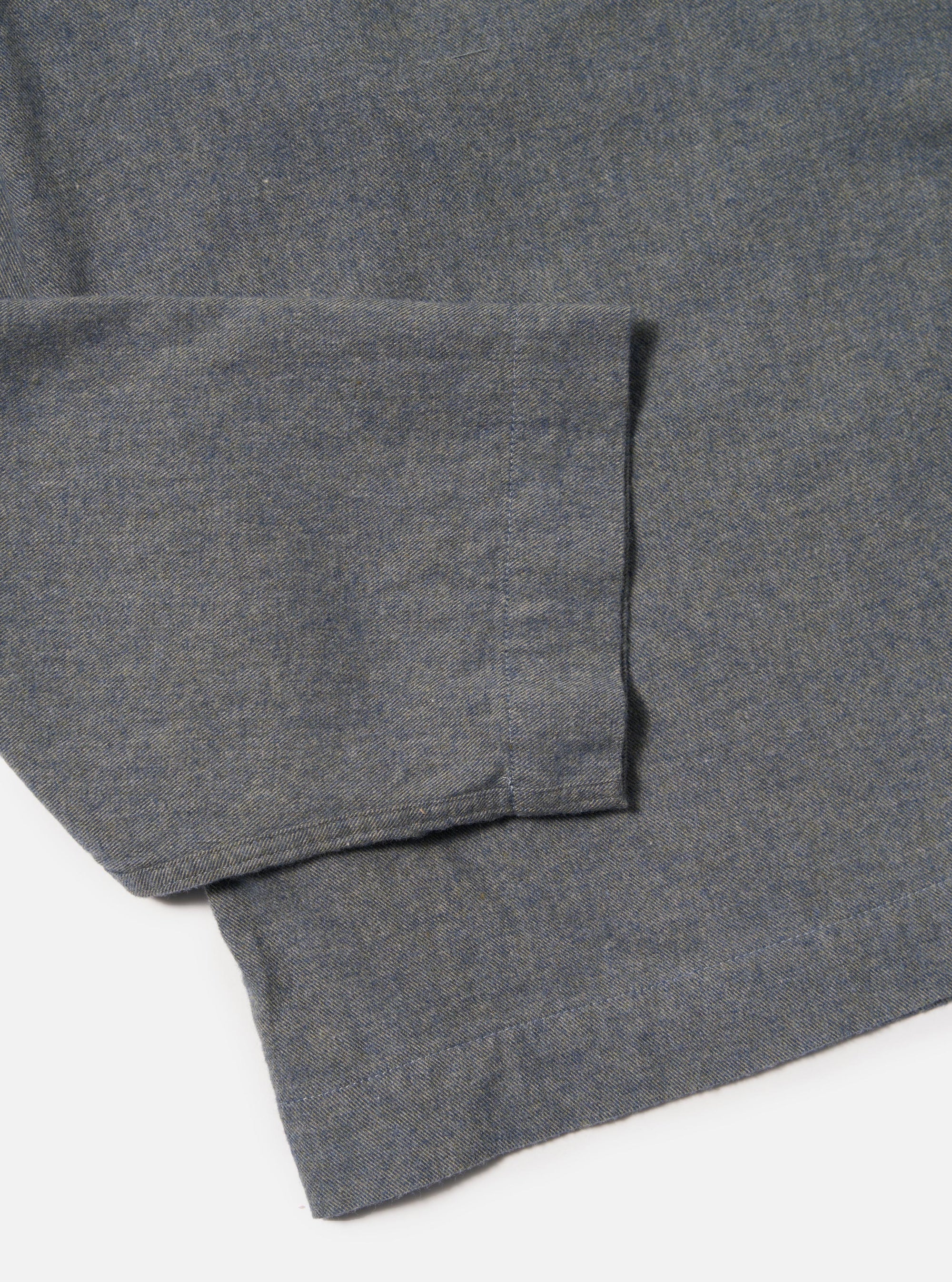 Navy Brushed Flannel Zip Shirt