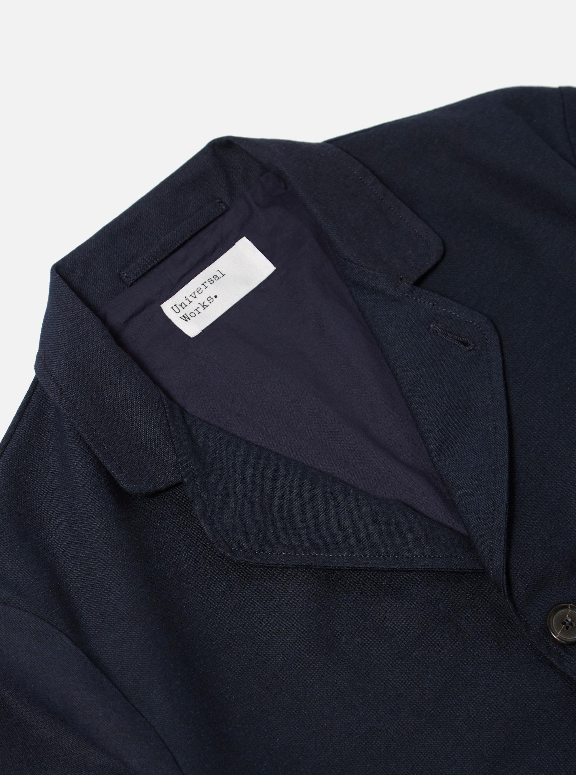 Navy Lucca Suiting Three Button Jacket