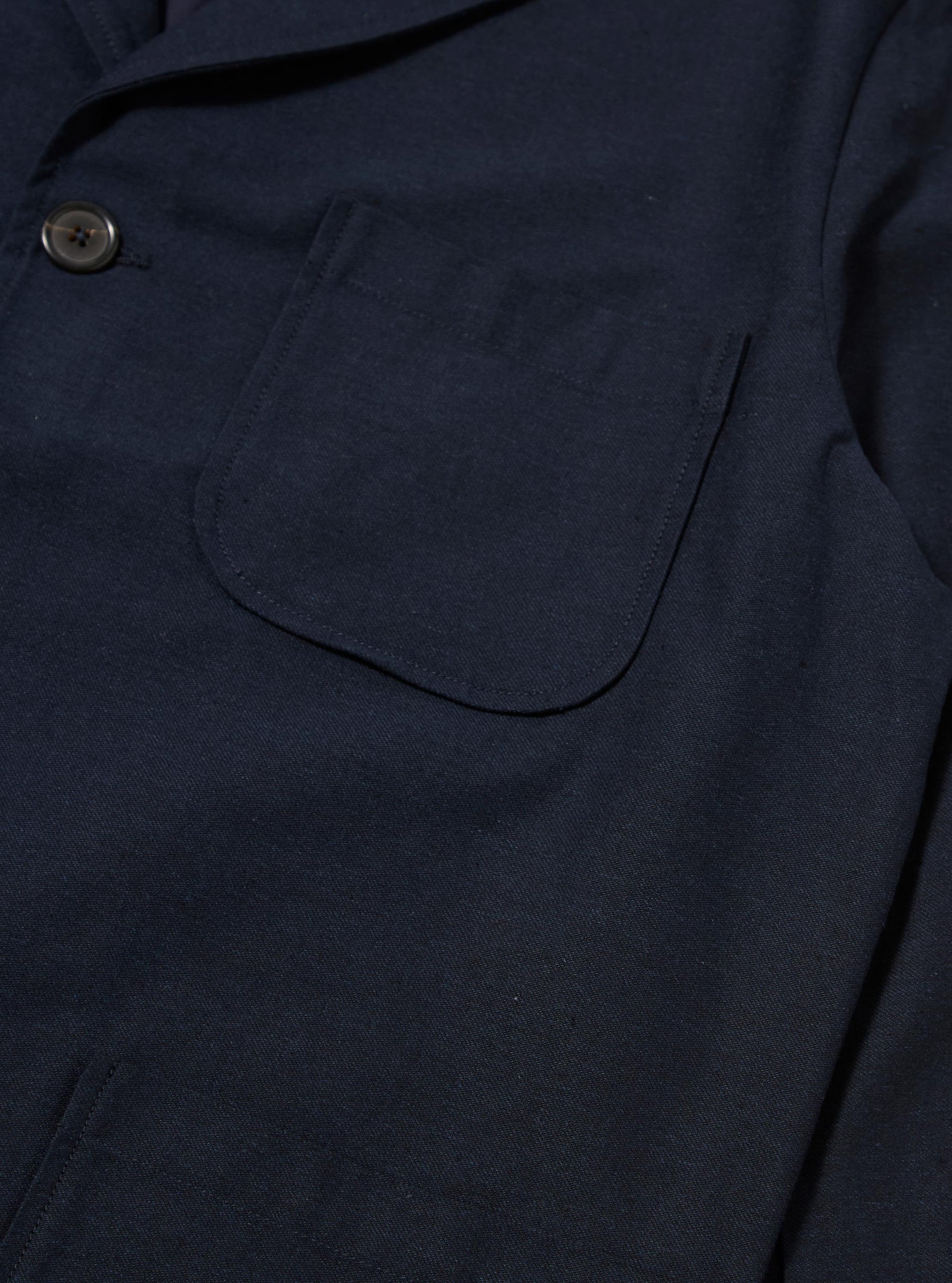 Navy Lucca Suiting Three Button Jacket
