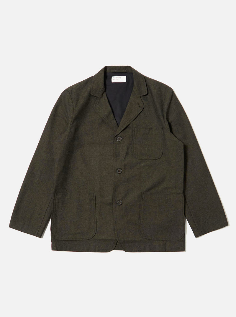Olive Lucca Suiting Three Button Jacket