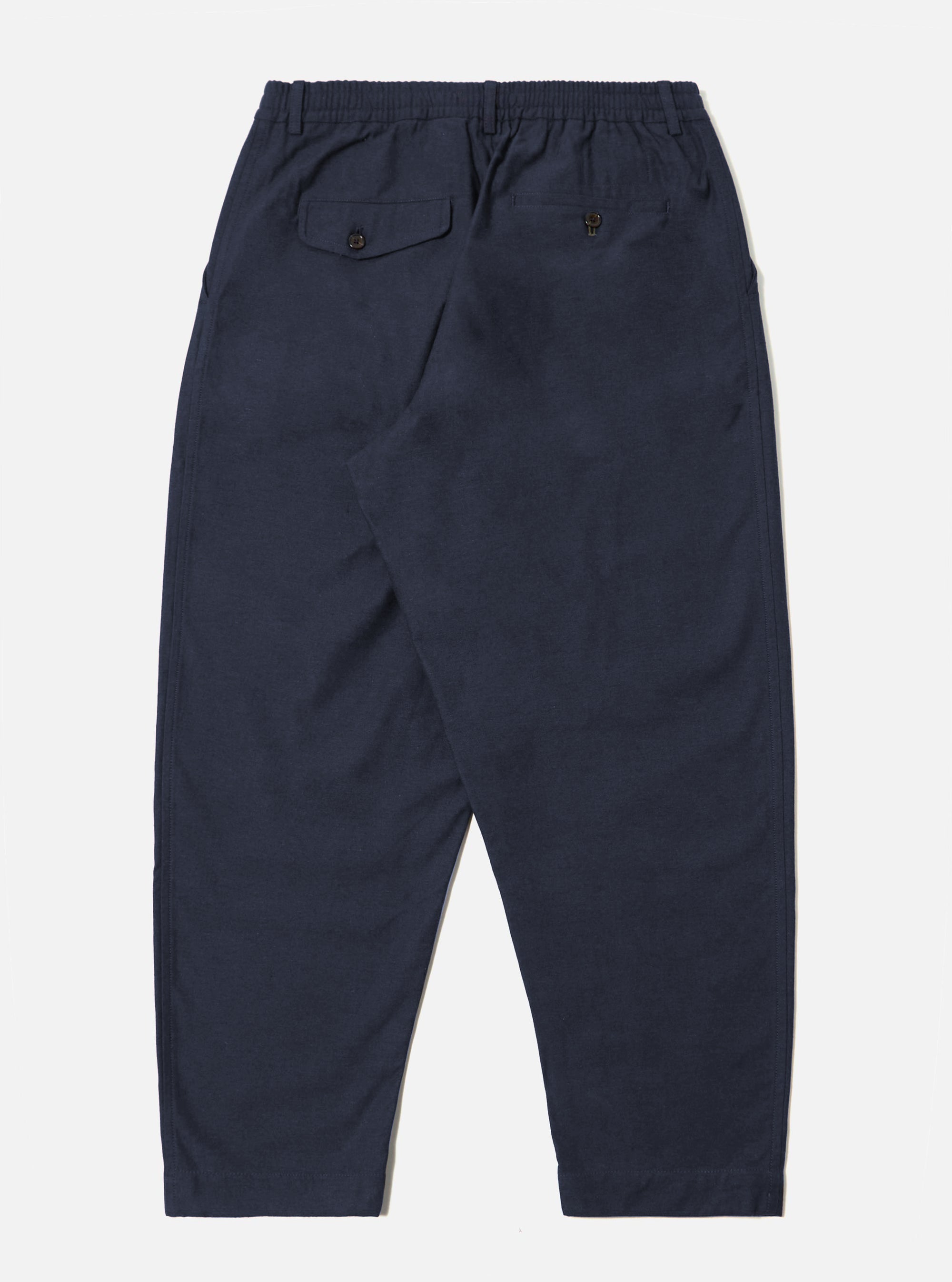 Navy Lucca Suiting Pleated Track Pant
