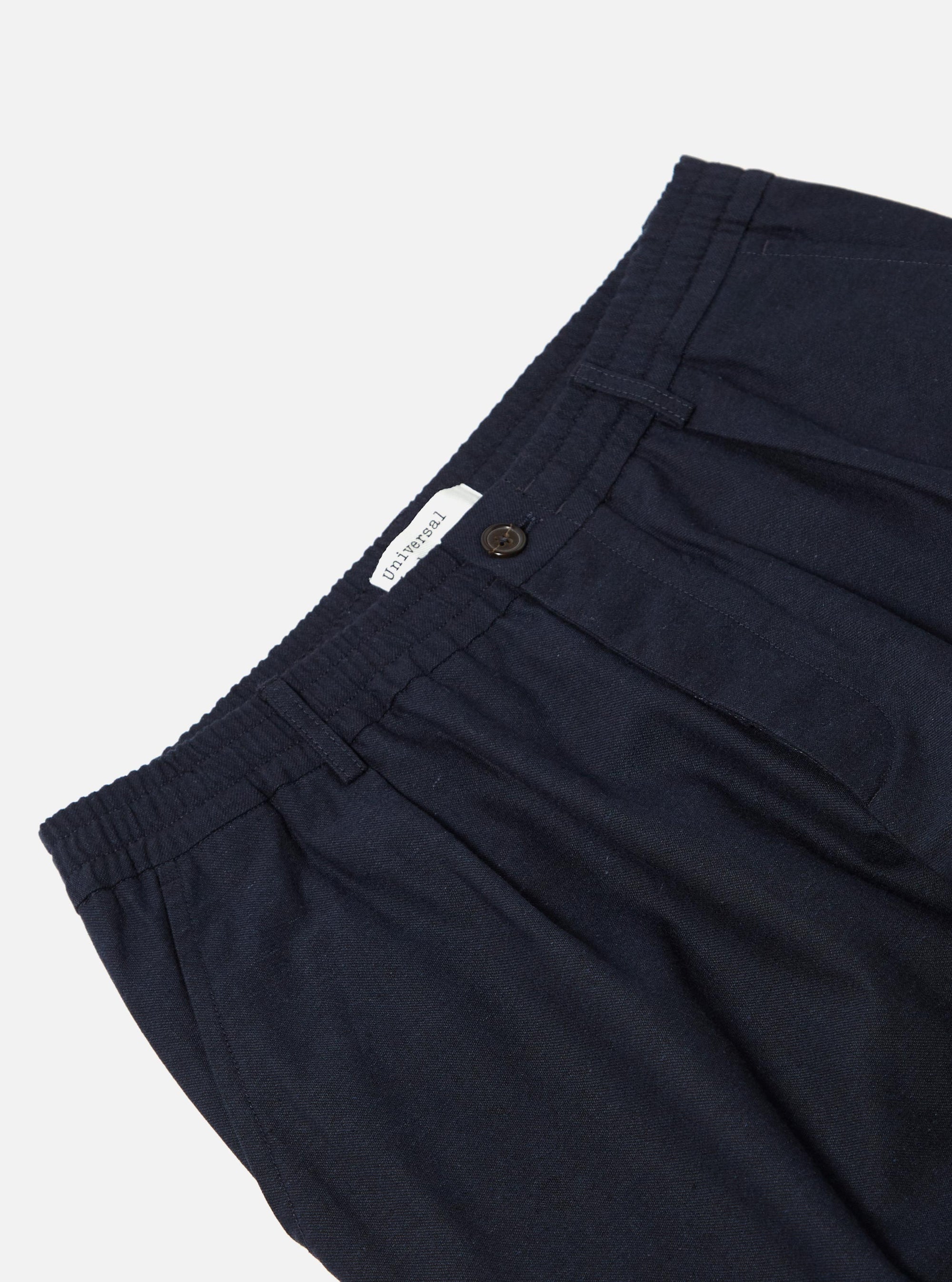 Navy Lucca Suiting Pleated Track Pant