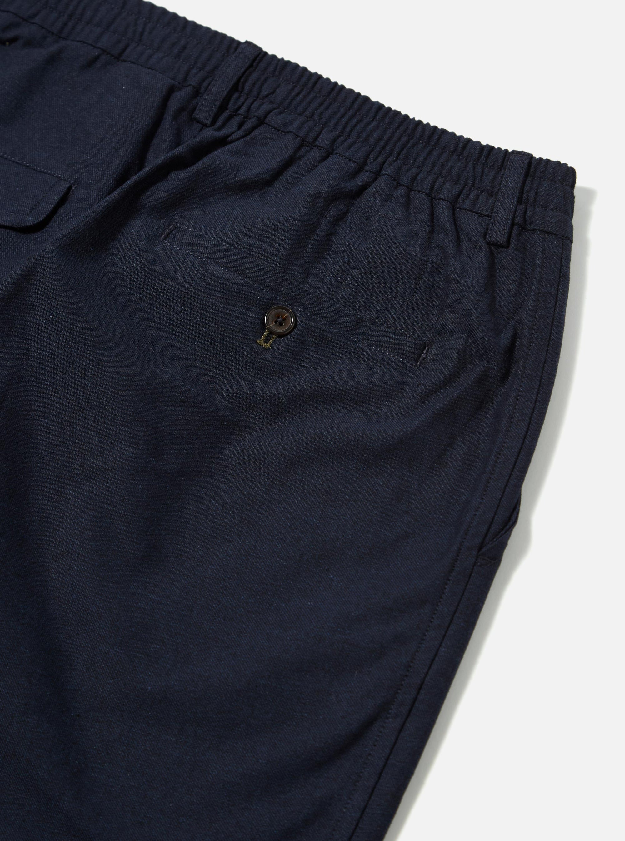 Navy Lucca Suiting Pleated Track Pant