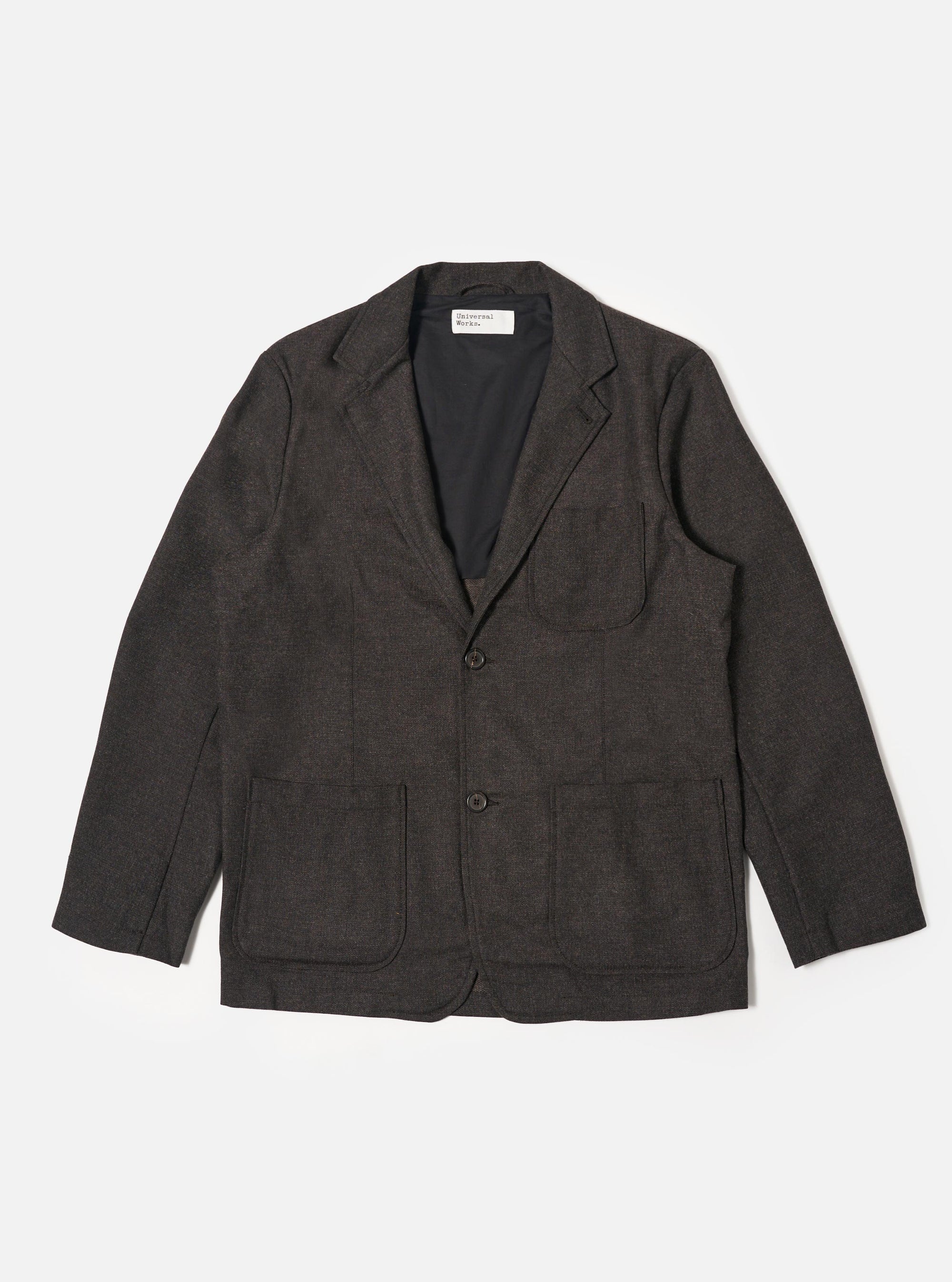 Brown Upcycled Italian Tweed Two Button Jacket