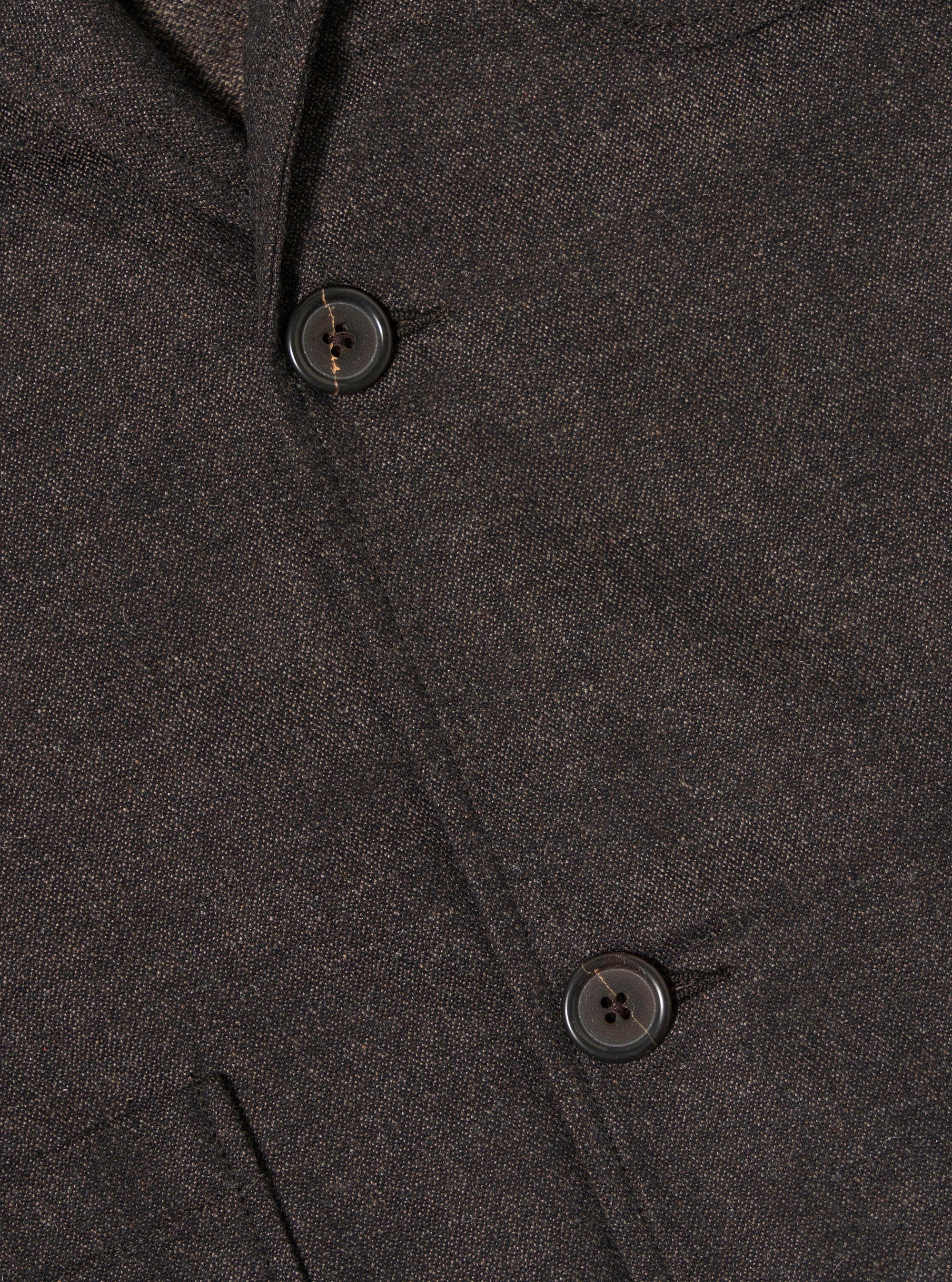 Brown Upcycled Italian Tweed Two Button Jacket