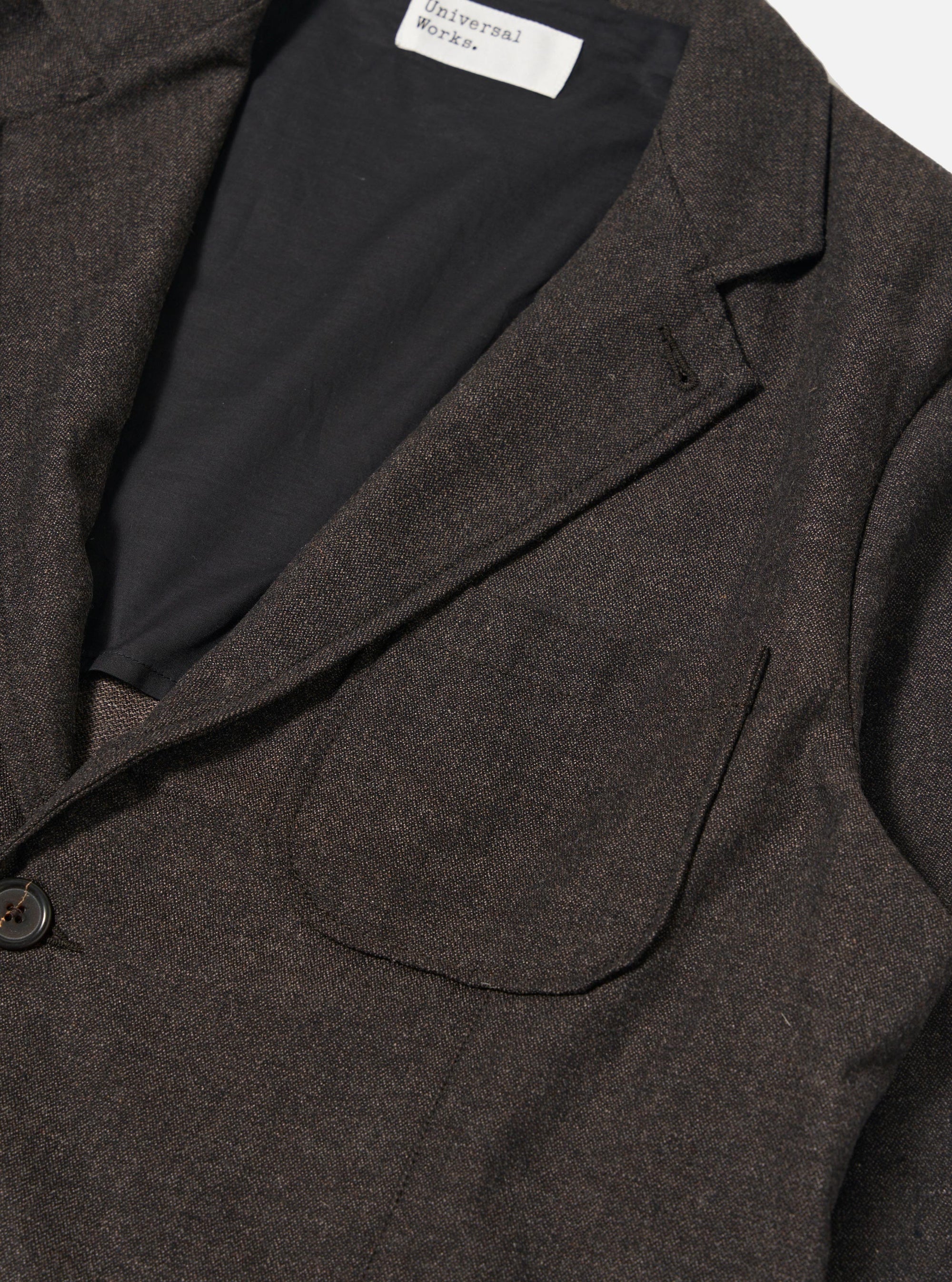 Brown Upcycled Italian Tweed Two Button Jacket