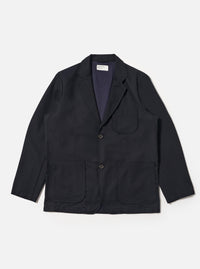 Dark Navy Upcycled Italian Tweed Two Button Jacket