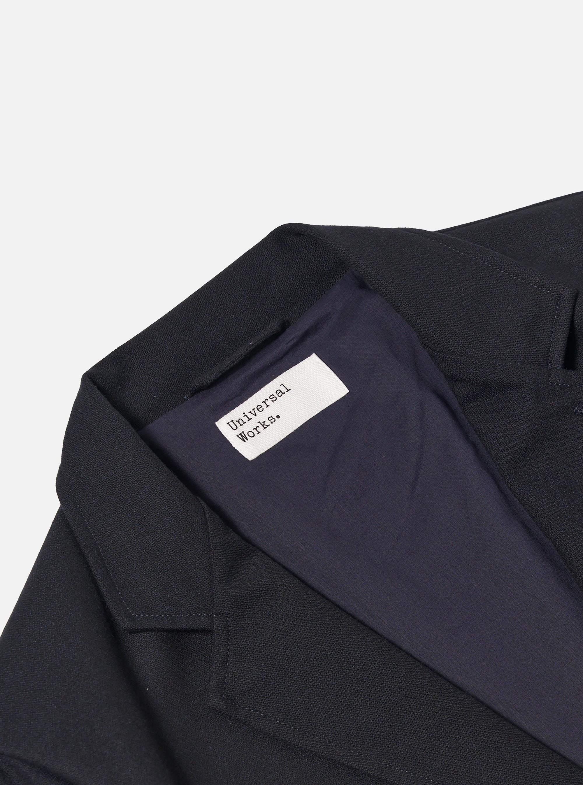 Dark Navy Upcycled Italian Tweed Two Button Jacket